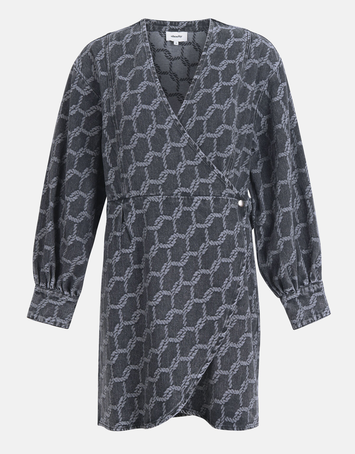 Jacquard Denim Jurk Zwart SHOEBY WOMEN