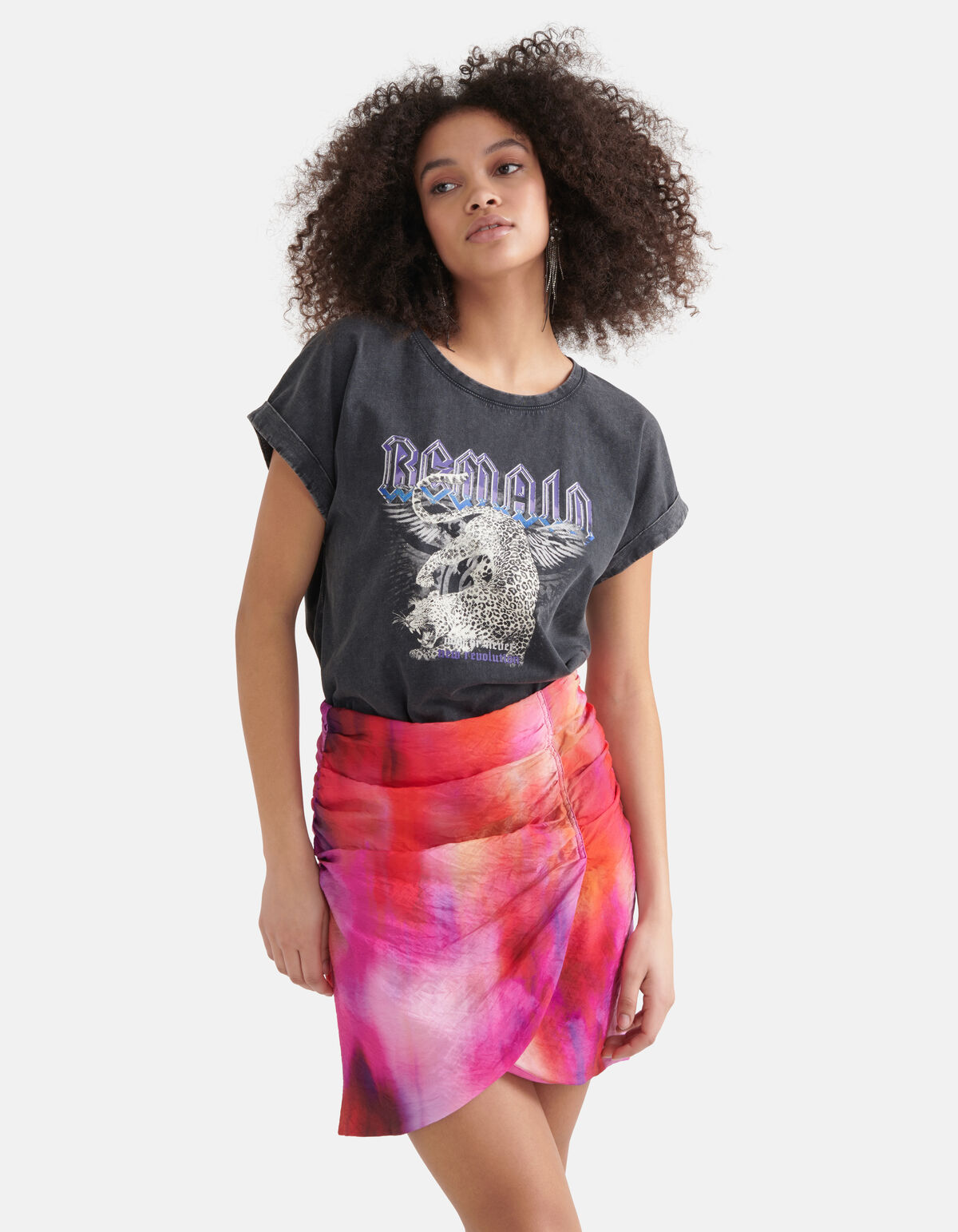 Printed T-shirt Donkergrijs SHOEBY WOMEN