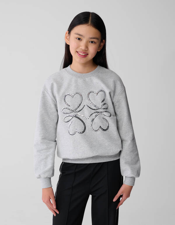 Embellished Sweater Grijs SHOEBY GIRLS
