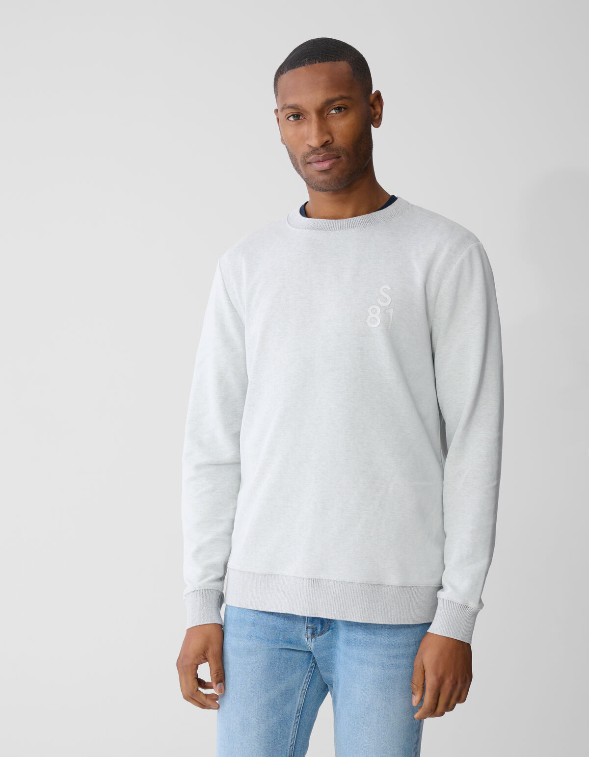 Embossed Logo Sweater Lichtgrijs SHOEBY MEN