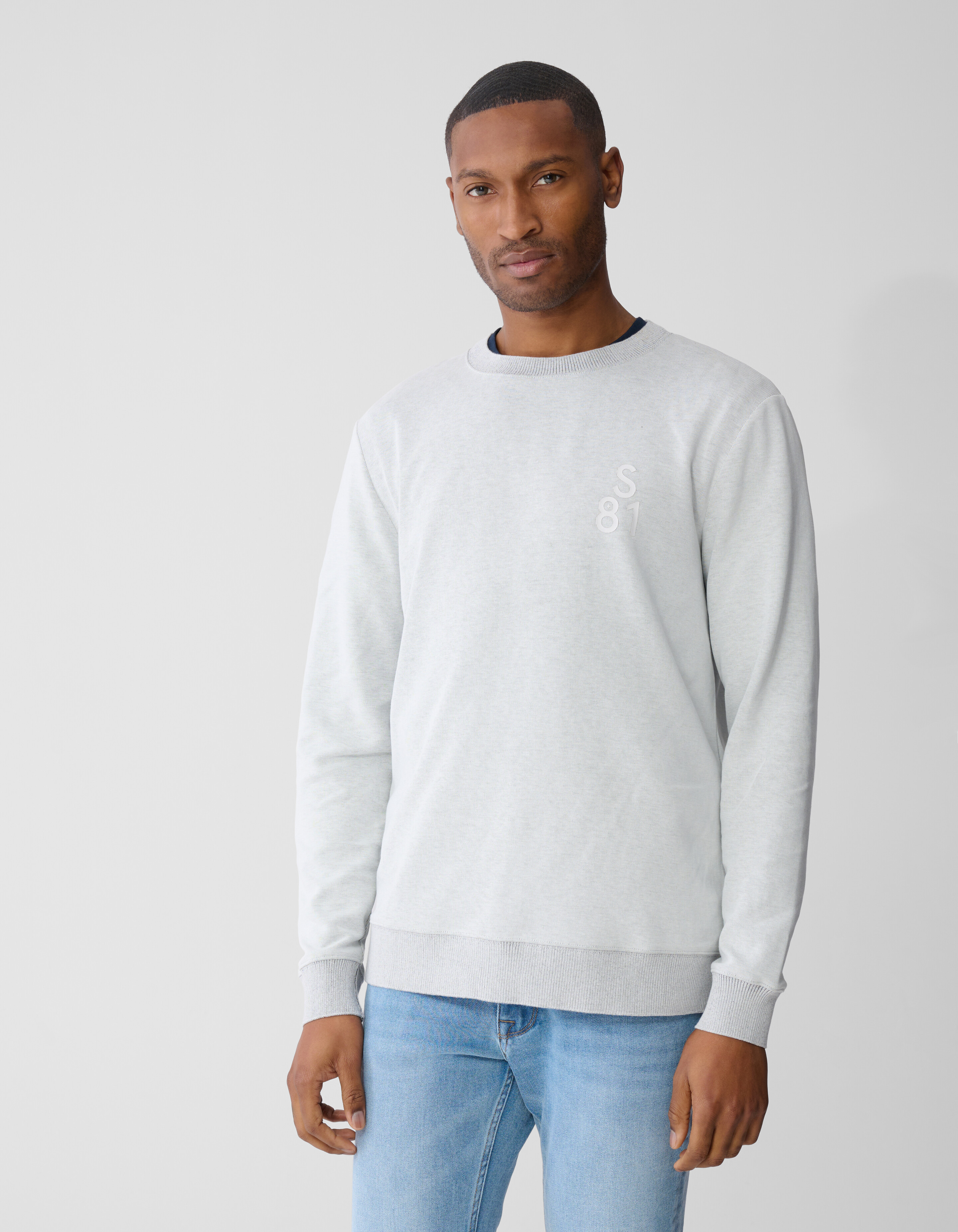 Embossed Logo Sweater Lichtgrijs SHOEBY MEN