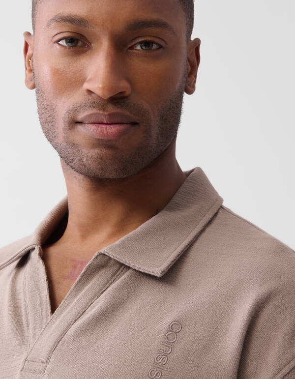 Embroidery Polo Lichtbruin SHOEBY MEN