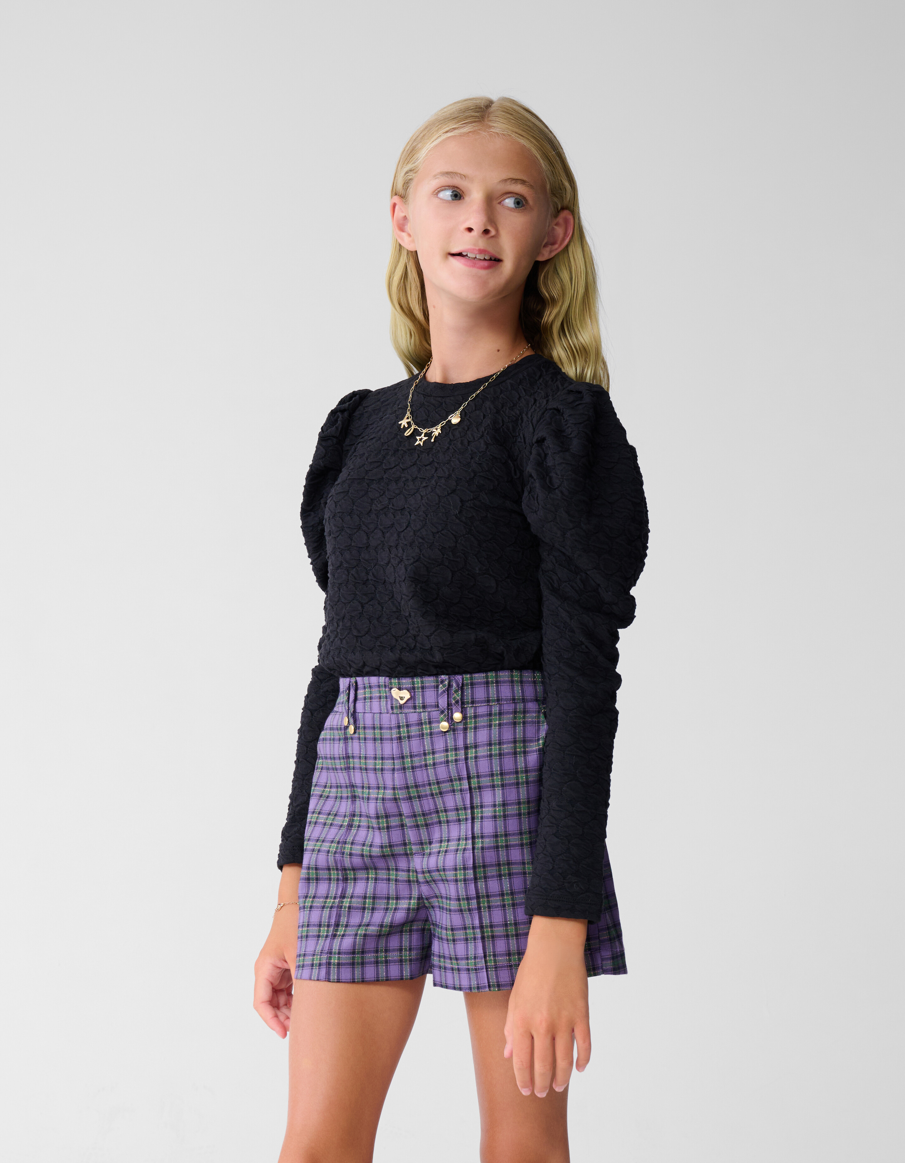 Heart Puff Top Zwart SHOEBY GIRLS