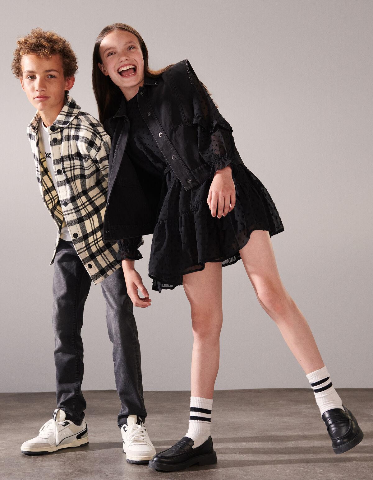 Chiffon Dot Jurk Zwart SHOEBY GIRLS