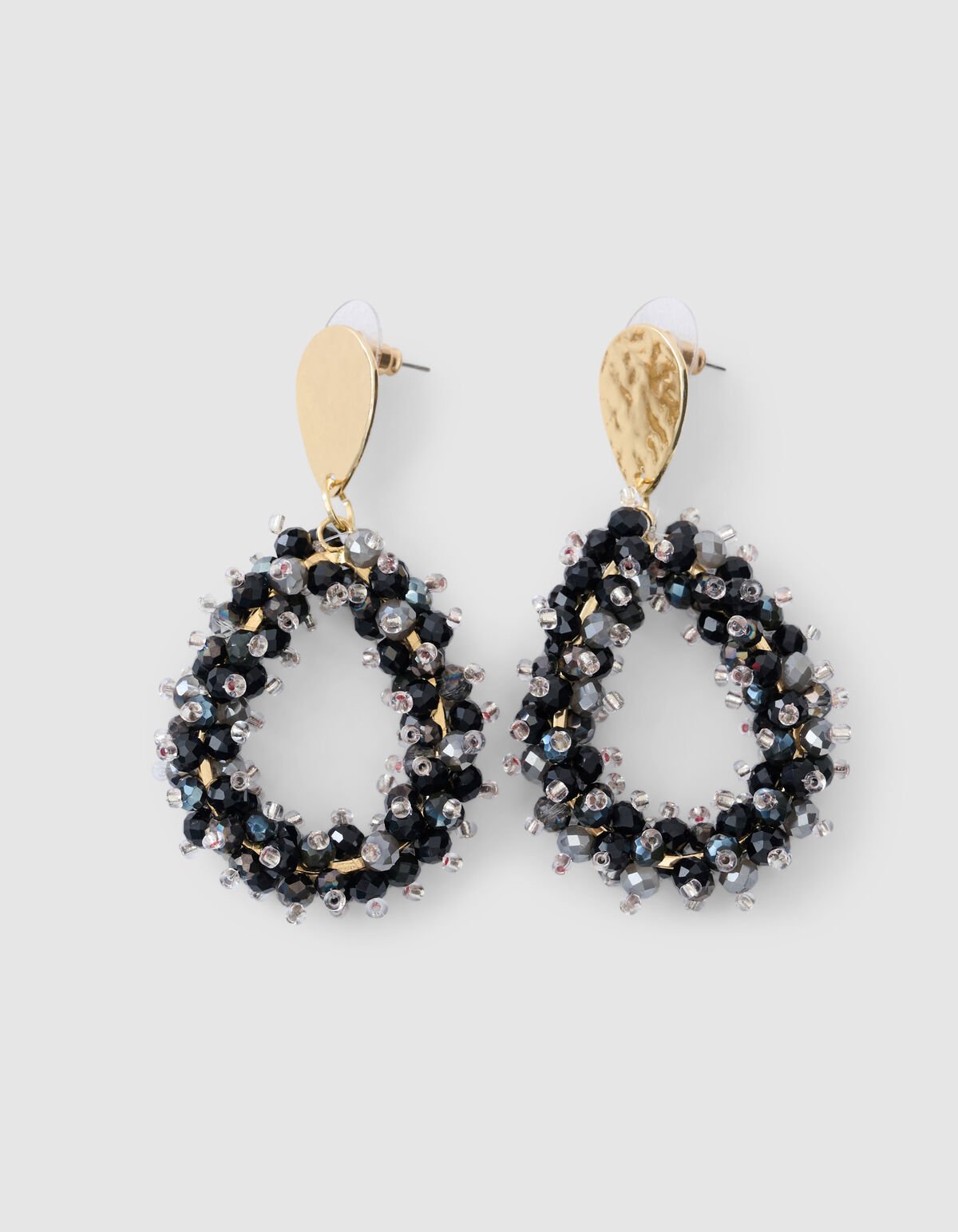 Beaded Druppel Oorbellen Zwart SHOEBY ACCESSOIRES