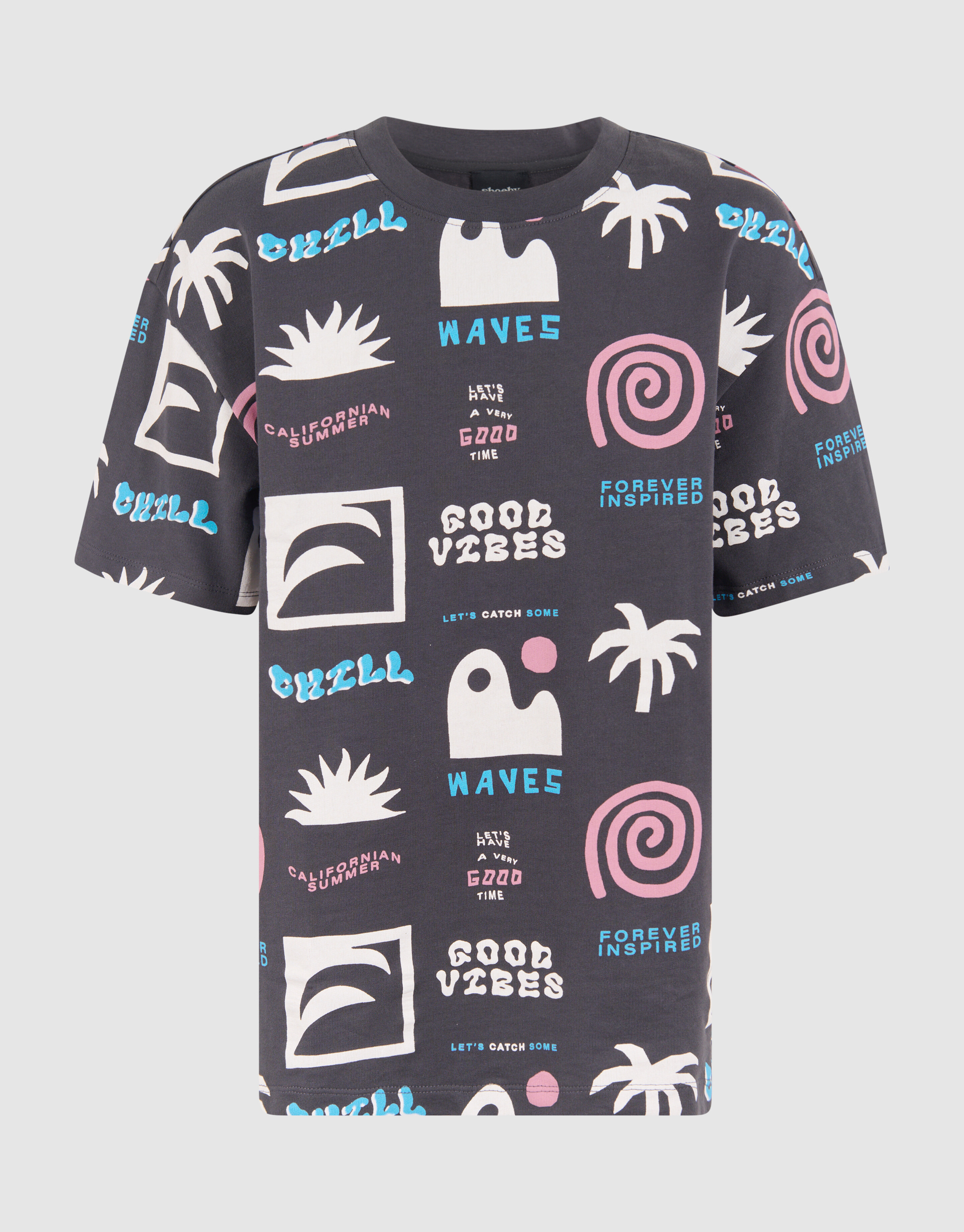 Summer Artwork T-shirt Donkergrijs SHOEBY BOYS