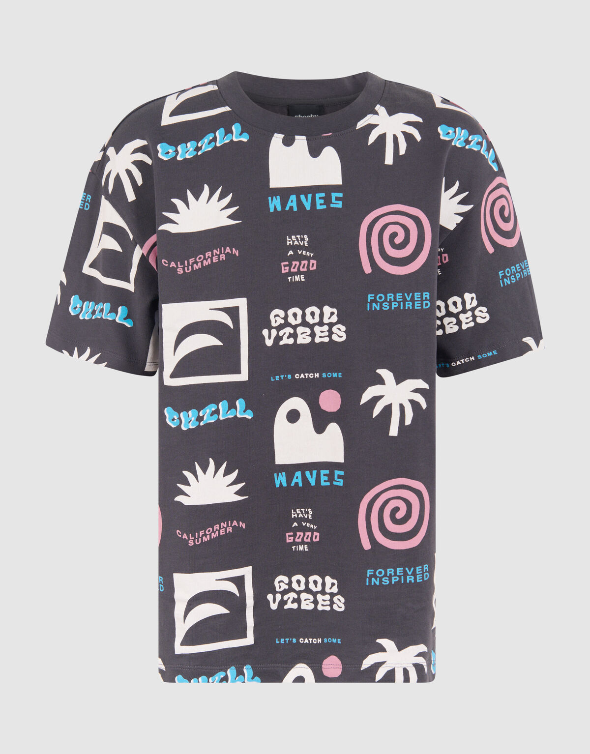Summer Artwork T-shirt Donkergrijs SHOEBY BOYS