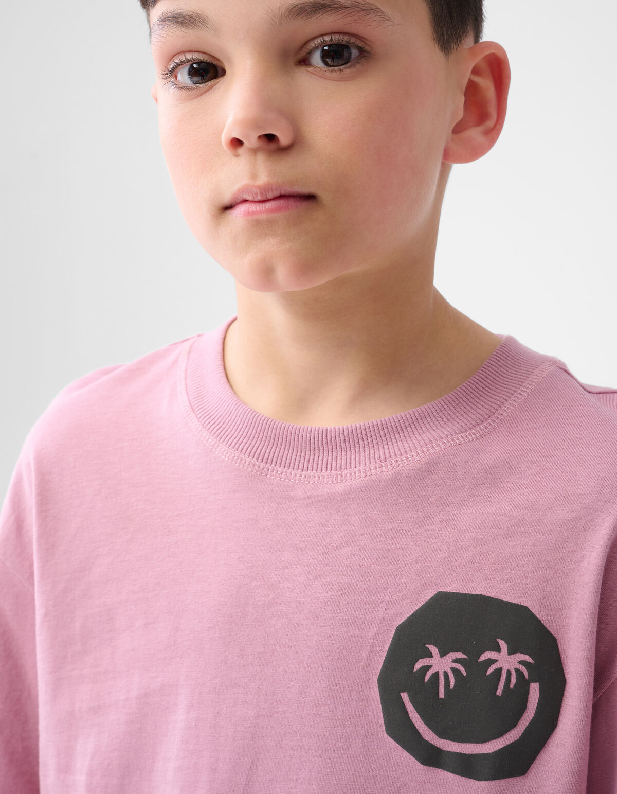 Smiley Palm T-shirt Lichtroze SHOEBY BOYS