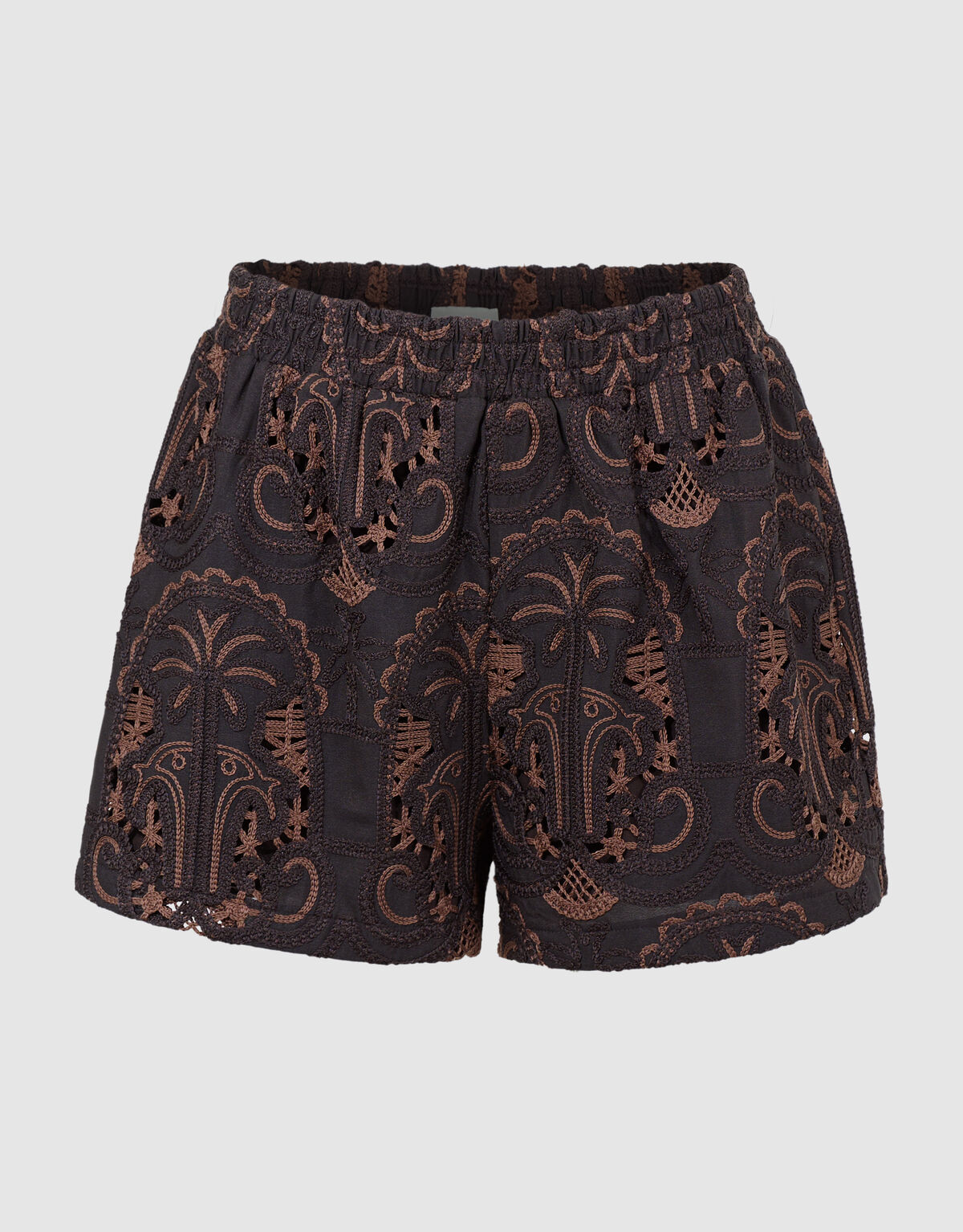 Embroidery Short Donkerbruin SHOEBY WOMEN
