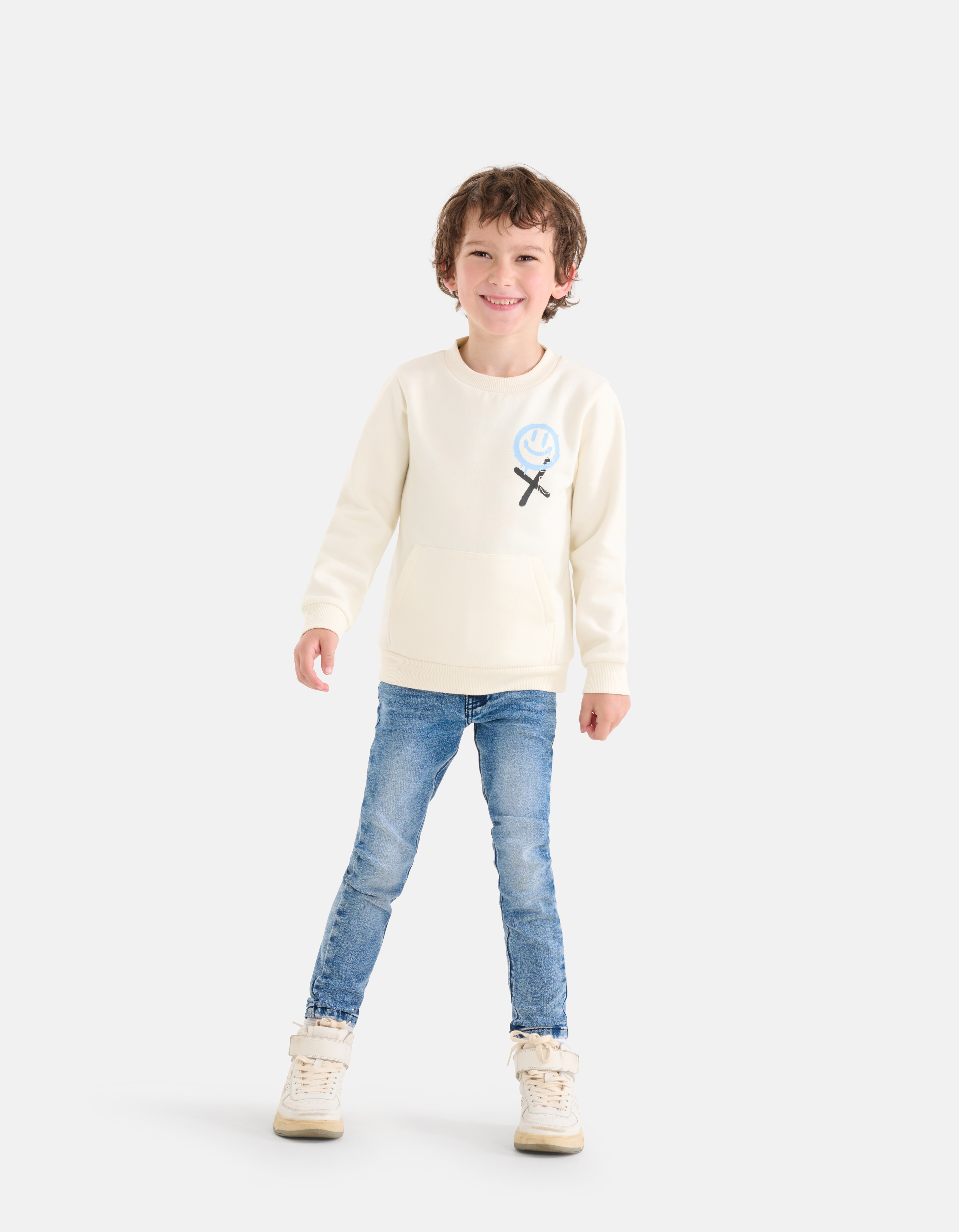 Smiley Sweater Gebroken Wit SHOEBY BOYS