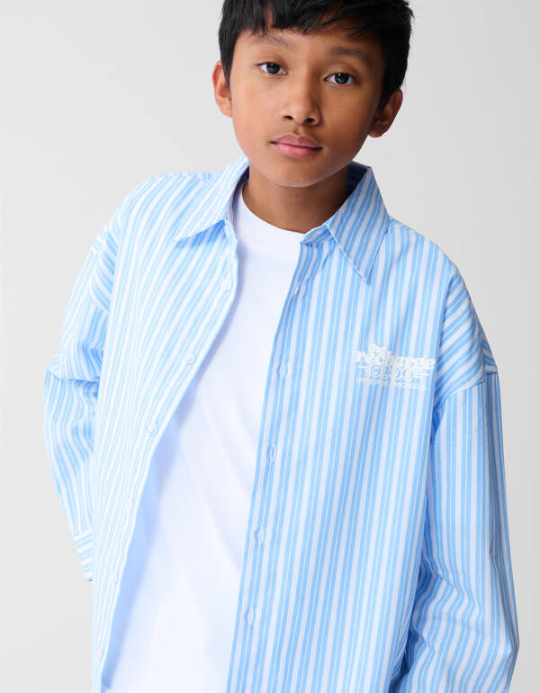 Stripe Artwork Overhemd Lichtblauw SHOEBY BOYS