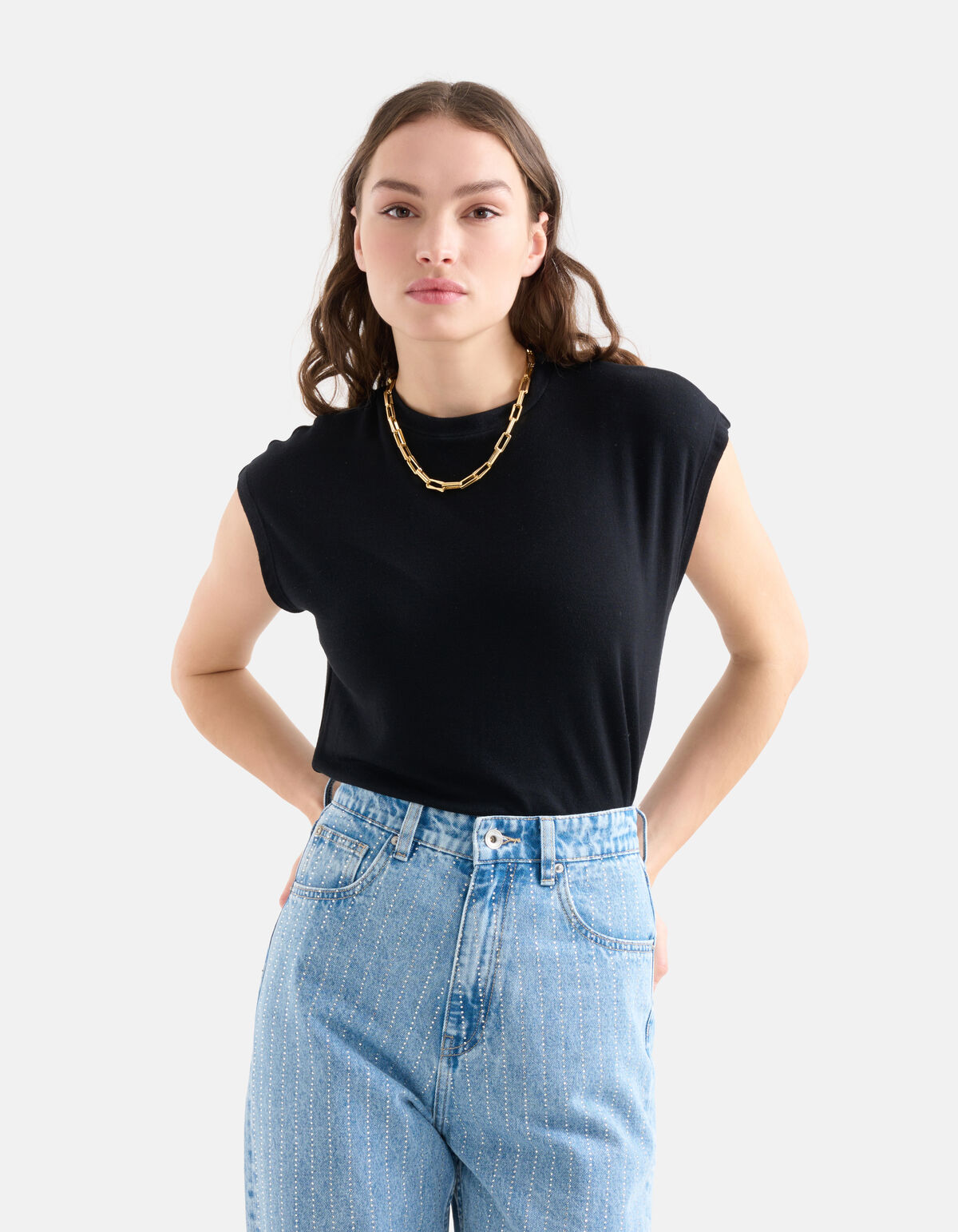 Sleeveless Top Zwart SHOEBY WOMEN