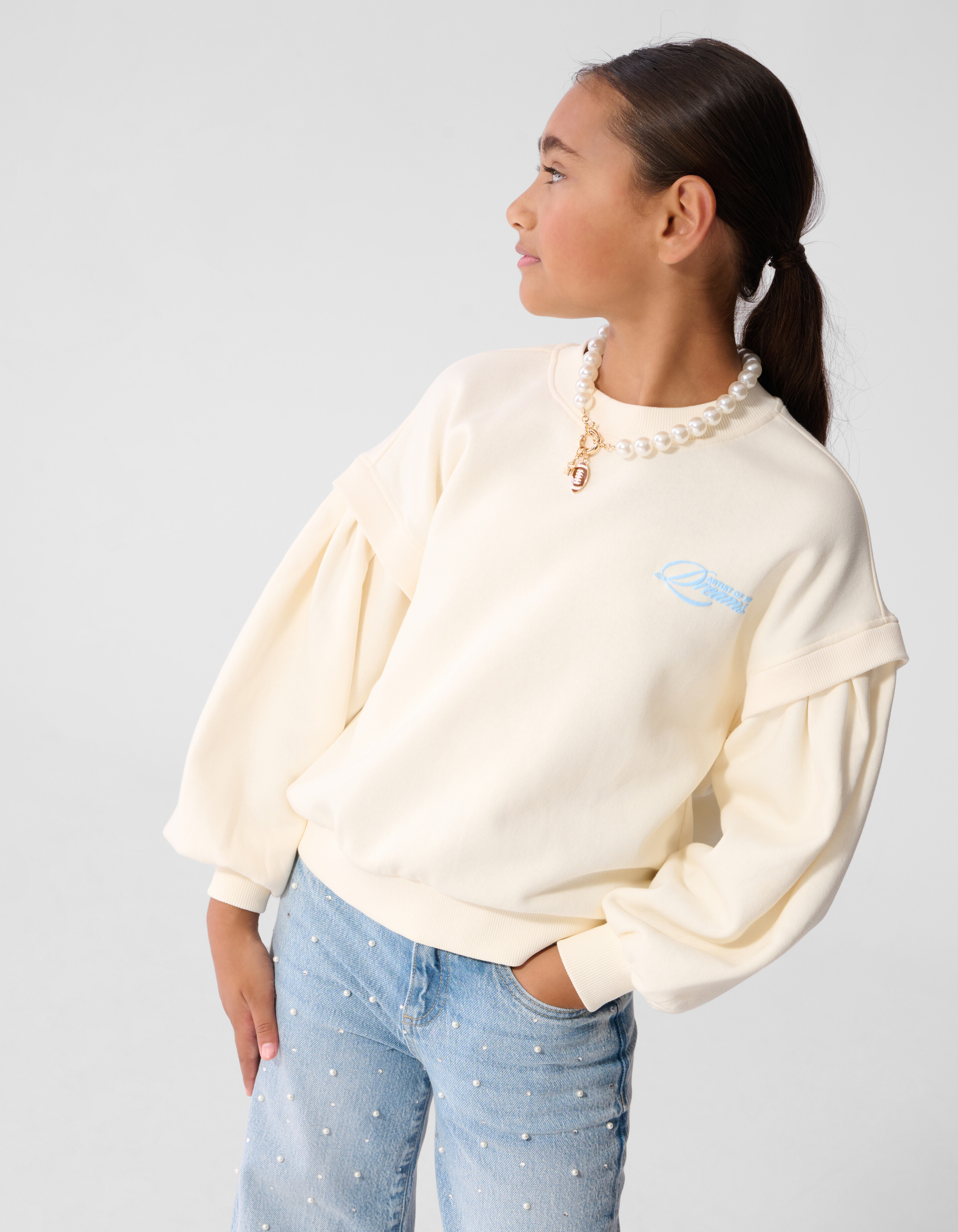 Pleated Sweater Gebroken Wit SHOEBY GIRLS