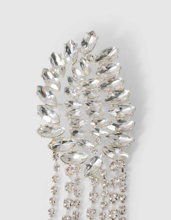 Strass Broche Oorbellen Zilver SHOEBY ACCESSOIRES