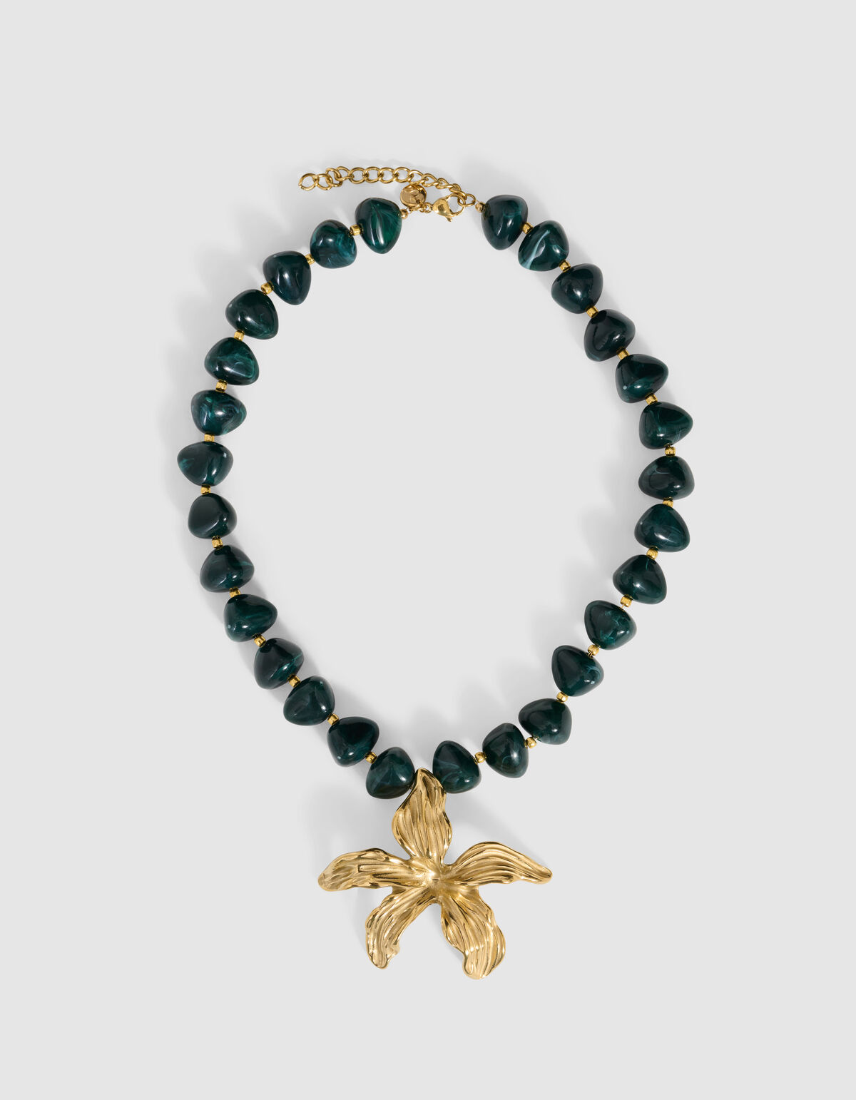 Flower Ketting Donkergroen SHOEBY ACCESSOIRES