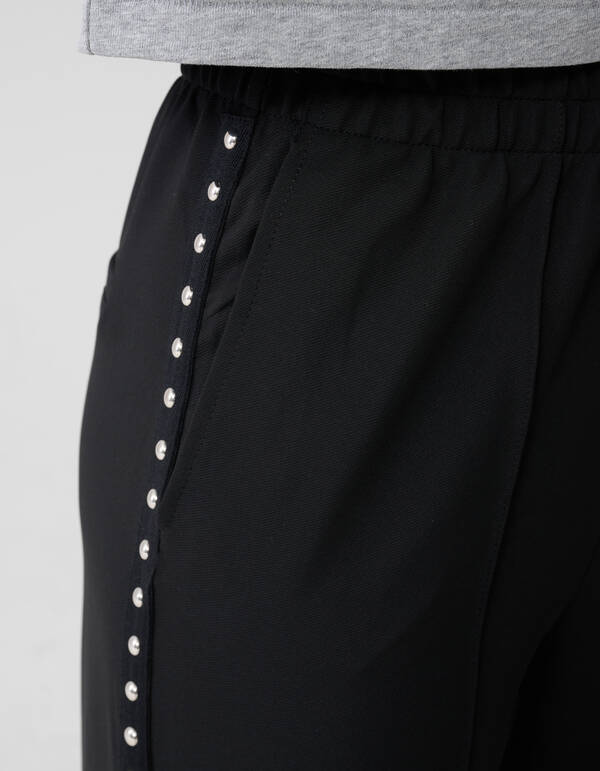 Studs Tape Wide Leg Broek Zwart SHOEBY WOMEN