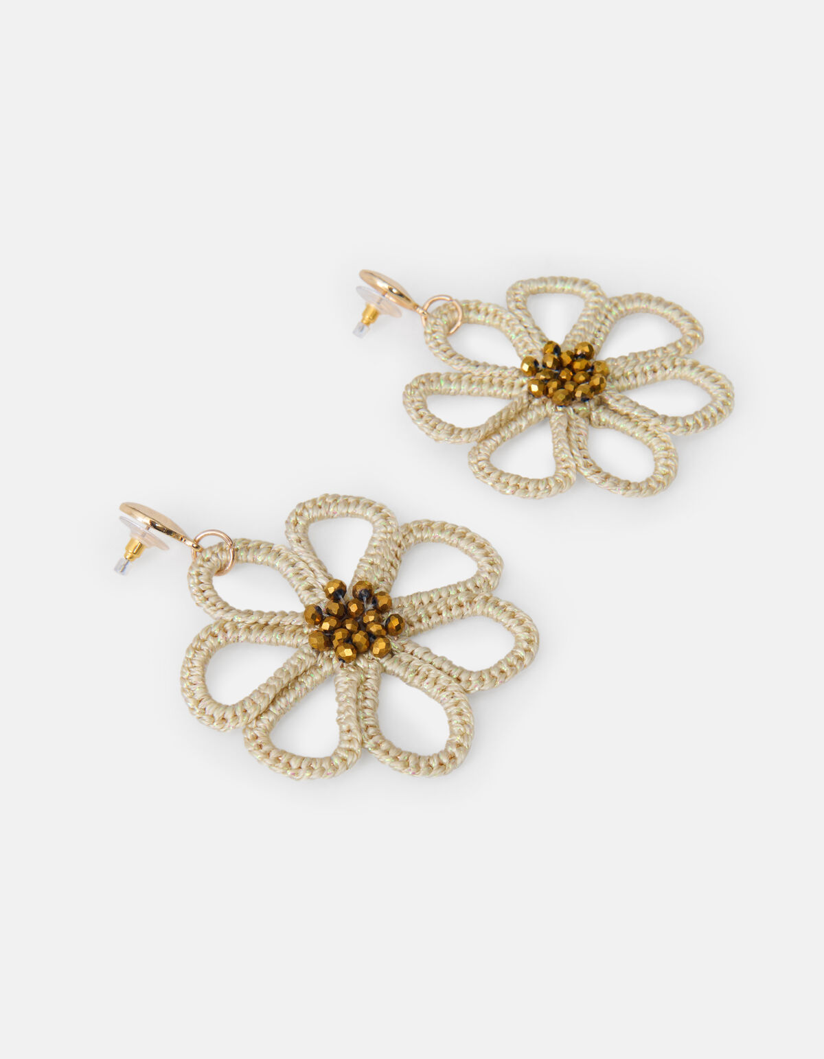 Beaded Bloem Oorbellen Gebroken Wit SHOEBY ACCESSOIRES