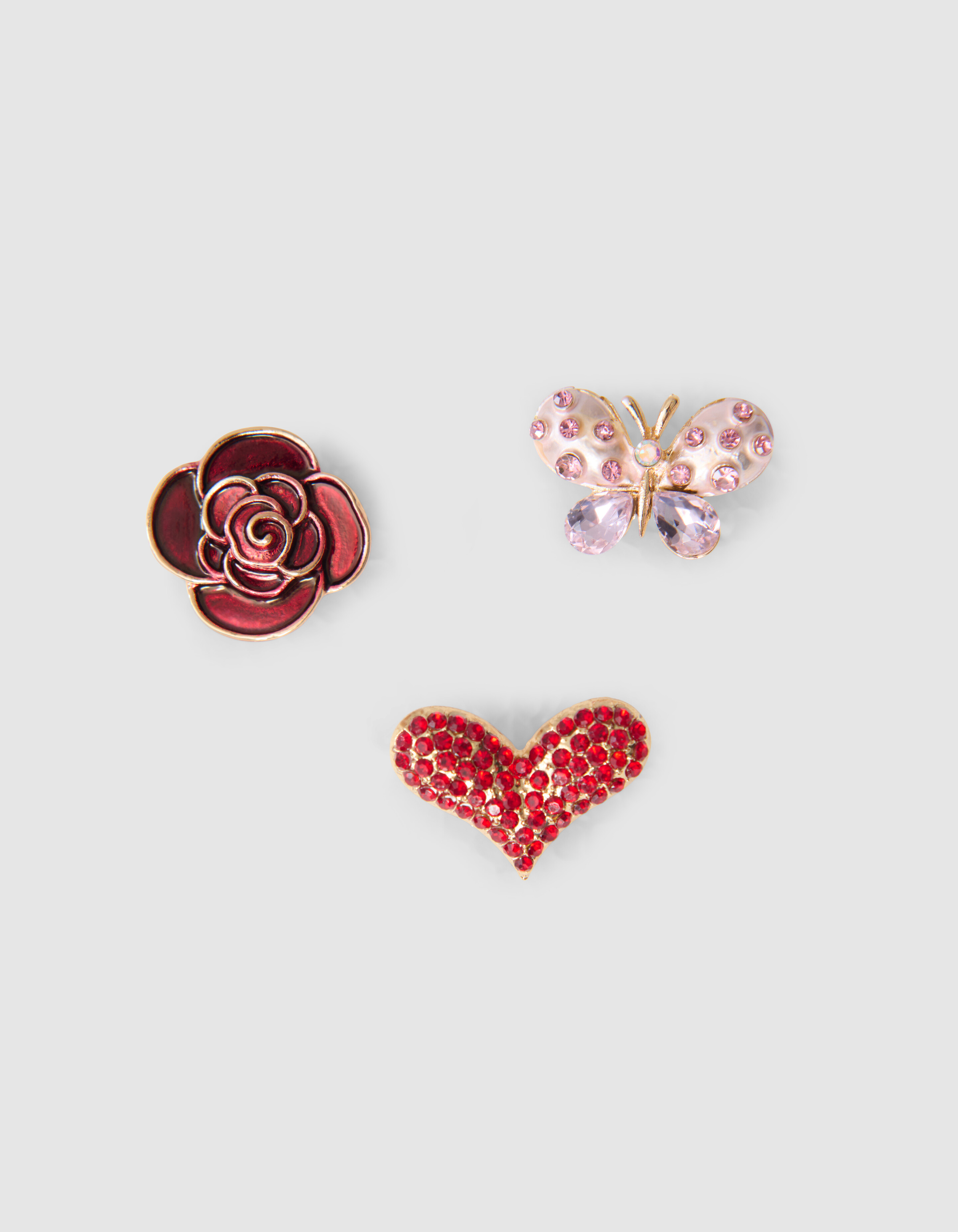 Roos Broche Set Rood SHOEBY ACCESSOIRES
