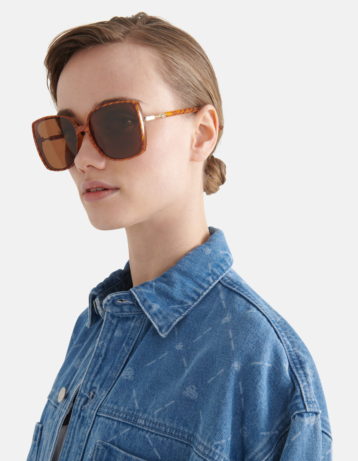 Grote Havana Zonnebril Bruin SHOEBY ACCESSOIRES