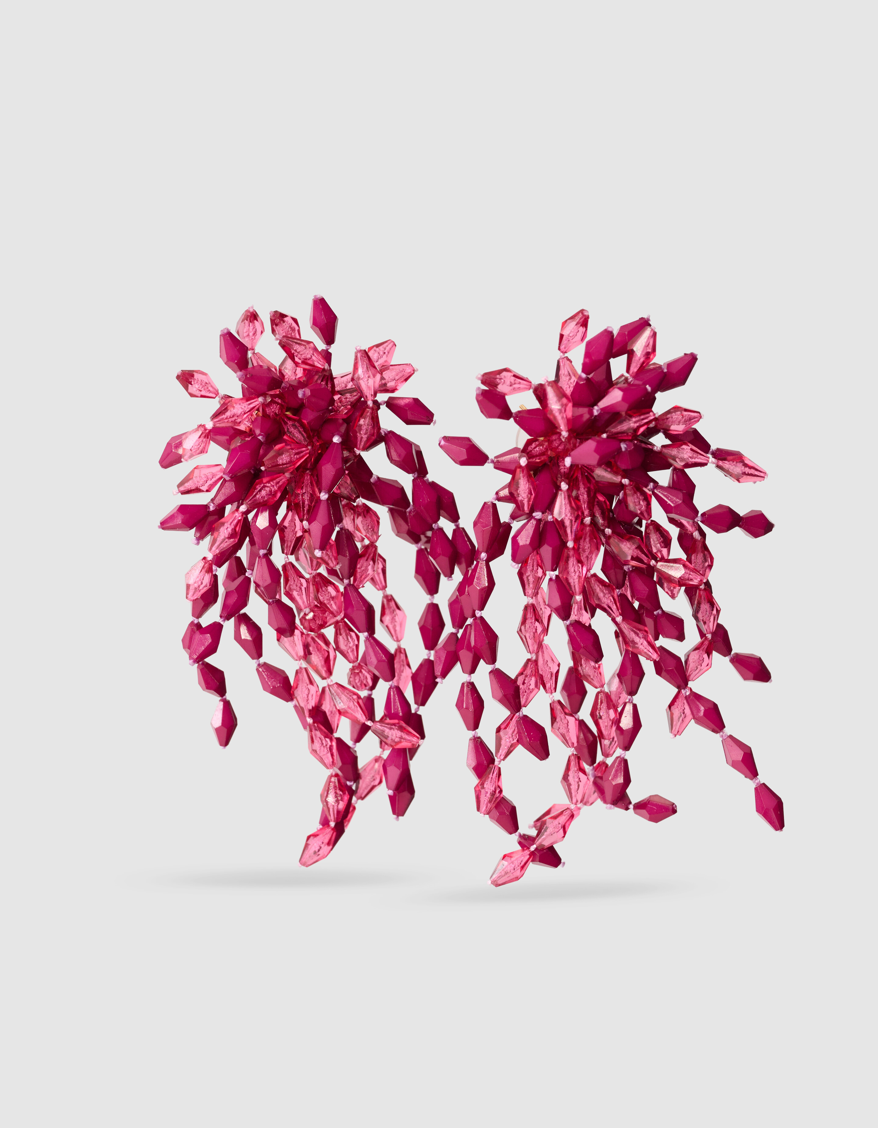 Beaded Waterval Oorbellen Donkerroze SHOEBY ACCESSOIRES