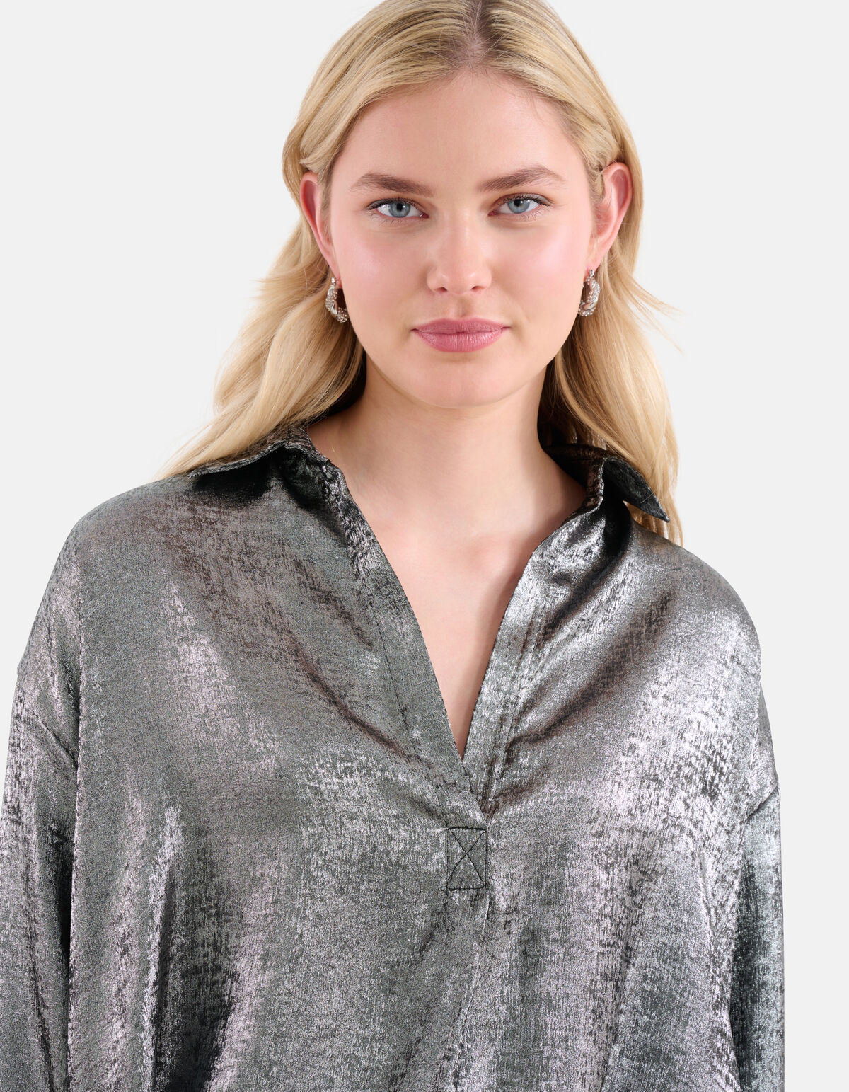 Metallic Blouse Zwart SHOEBY WOMEN