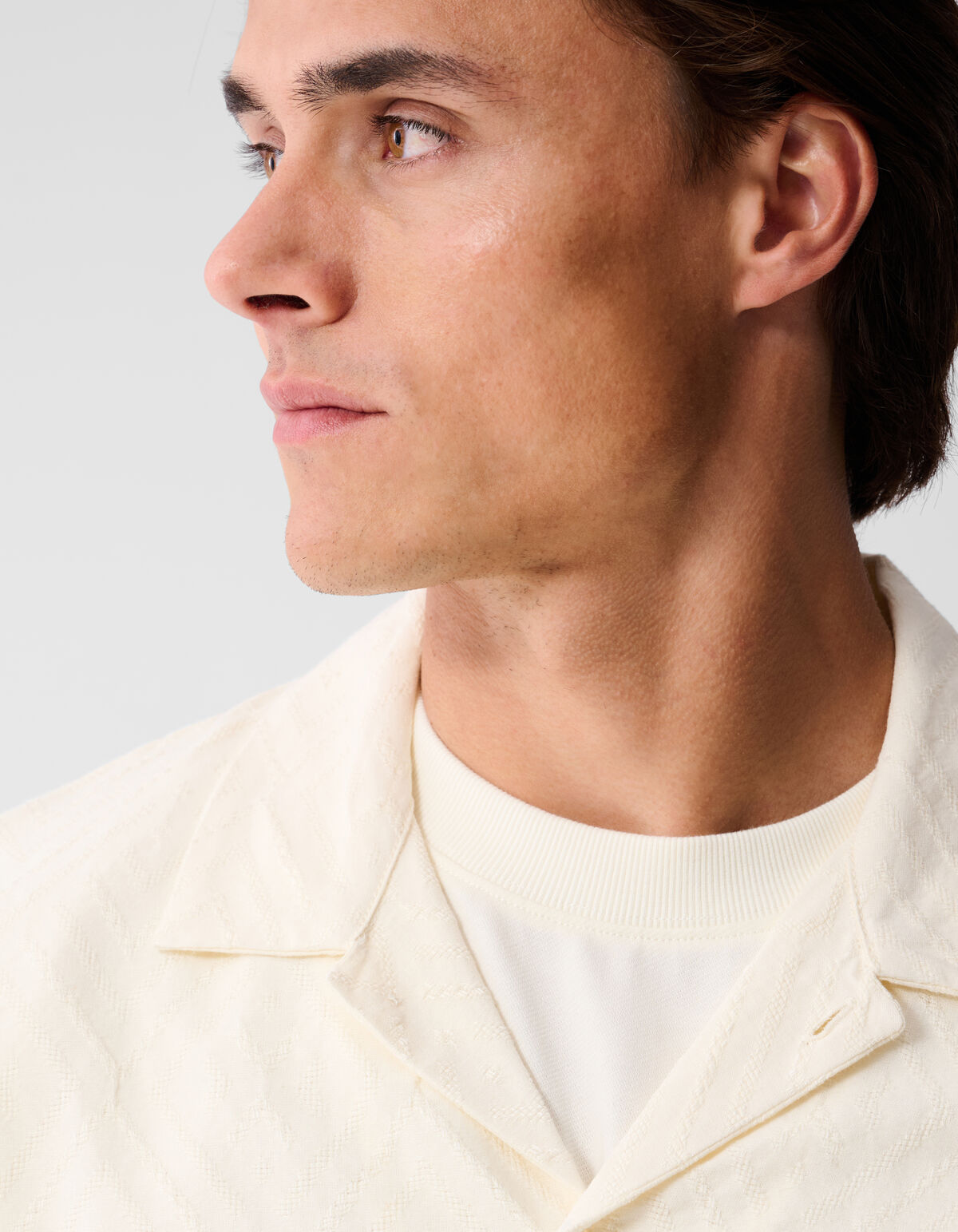 Jacquard Shirt Gebroken Wit SHOEBY MEN