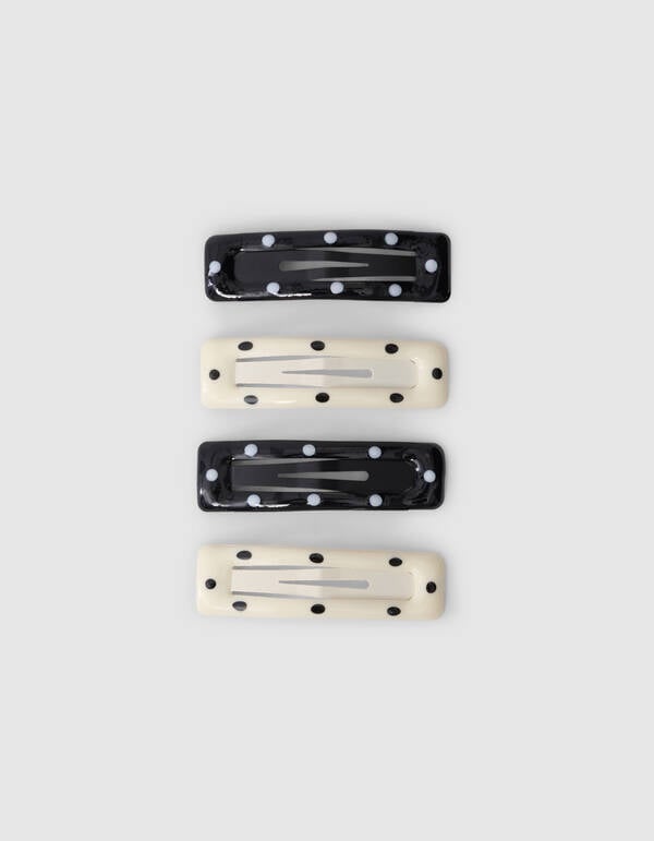 Stip Haarclips Zwart/Wit SHOEBY ACCESSOIRES
