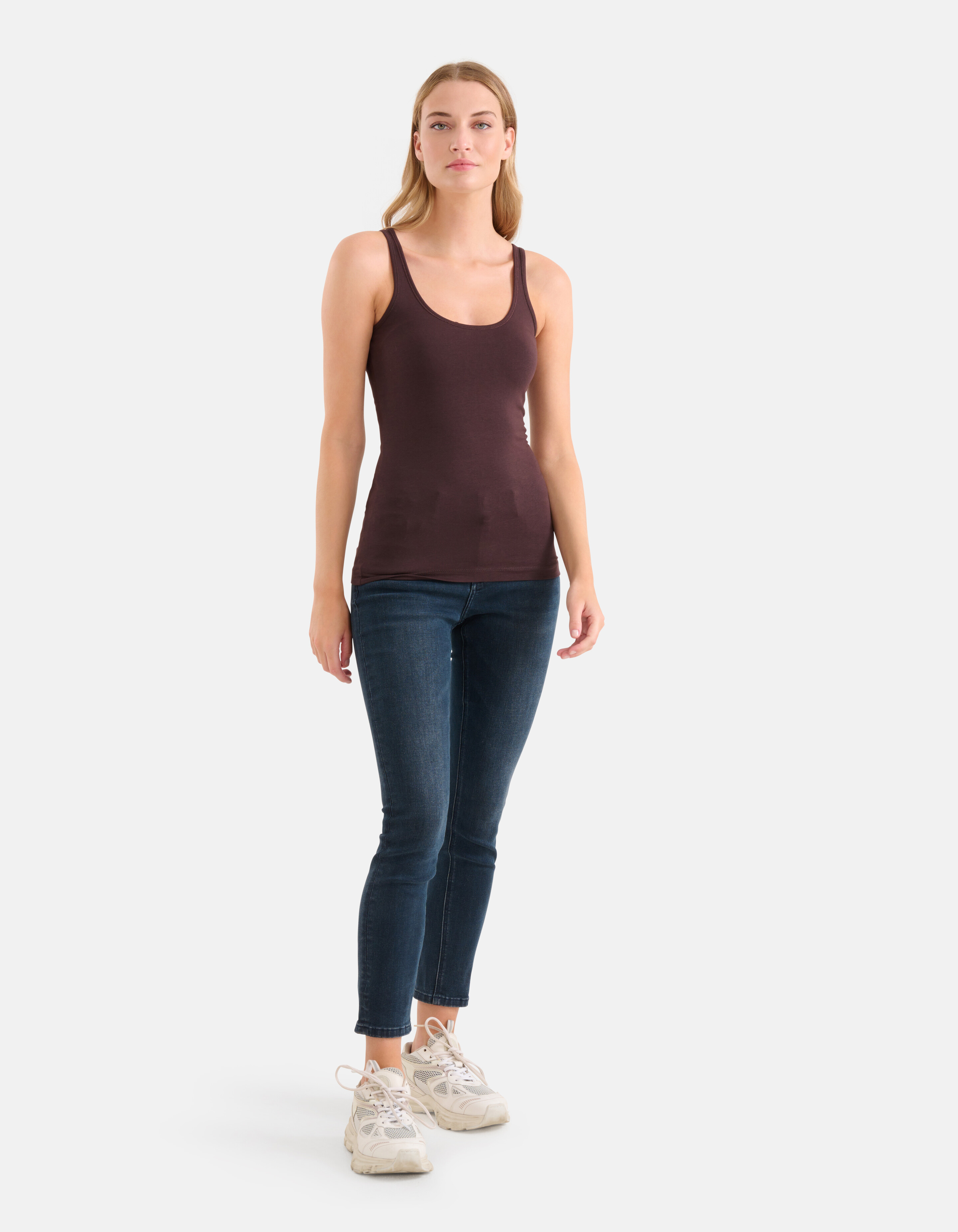 Basis Tanktop Donkerbruin Eksept