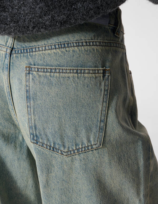 Wide Leg Fit Jeans Met Knoopsluiting Bleached SHOEBY WOMEN