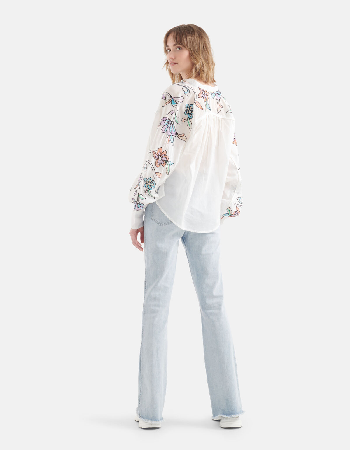 Geborduurde Blouse Gebroken Wit SHOEBY WOMEN