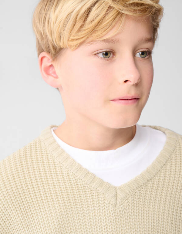 Gebreide Spencer Beige SHOEBY BOYS