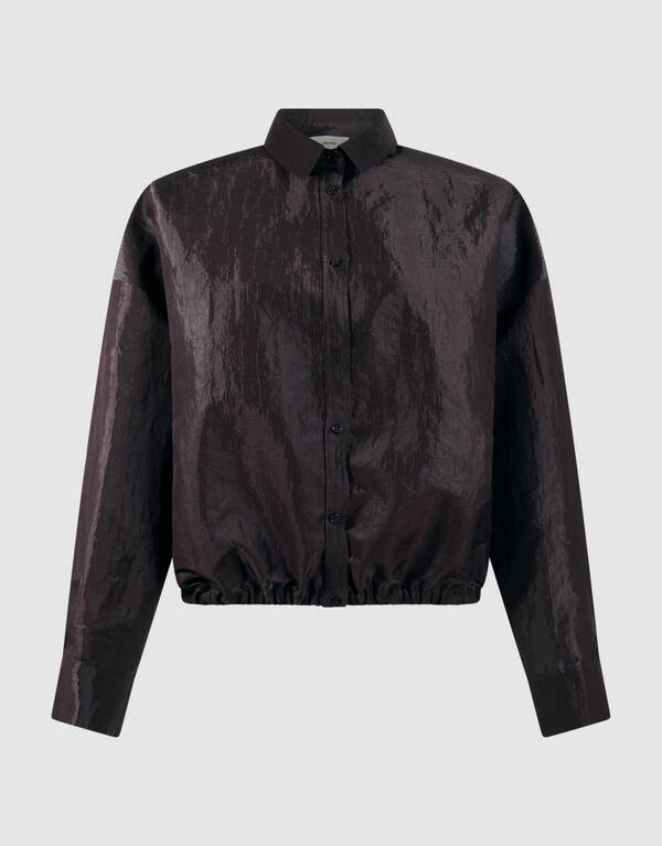 Croco Blouse Donkerbruin SHOEBY WOMEN