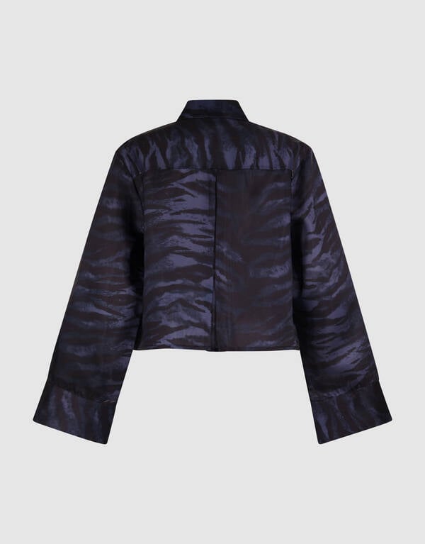 Printed Zebra Blouse Donkergrijs SHOEBY WOMEN