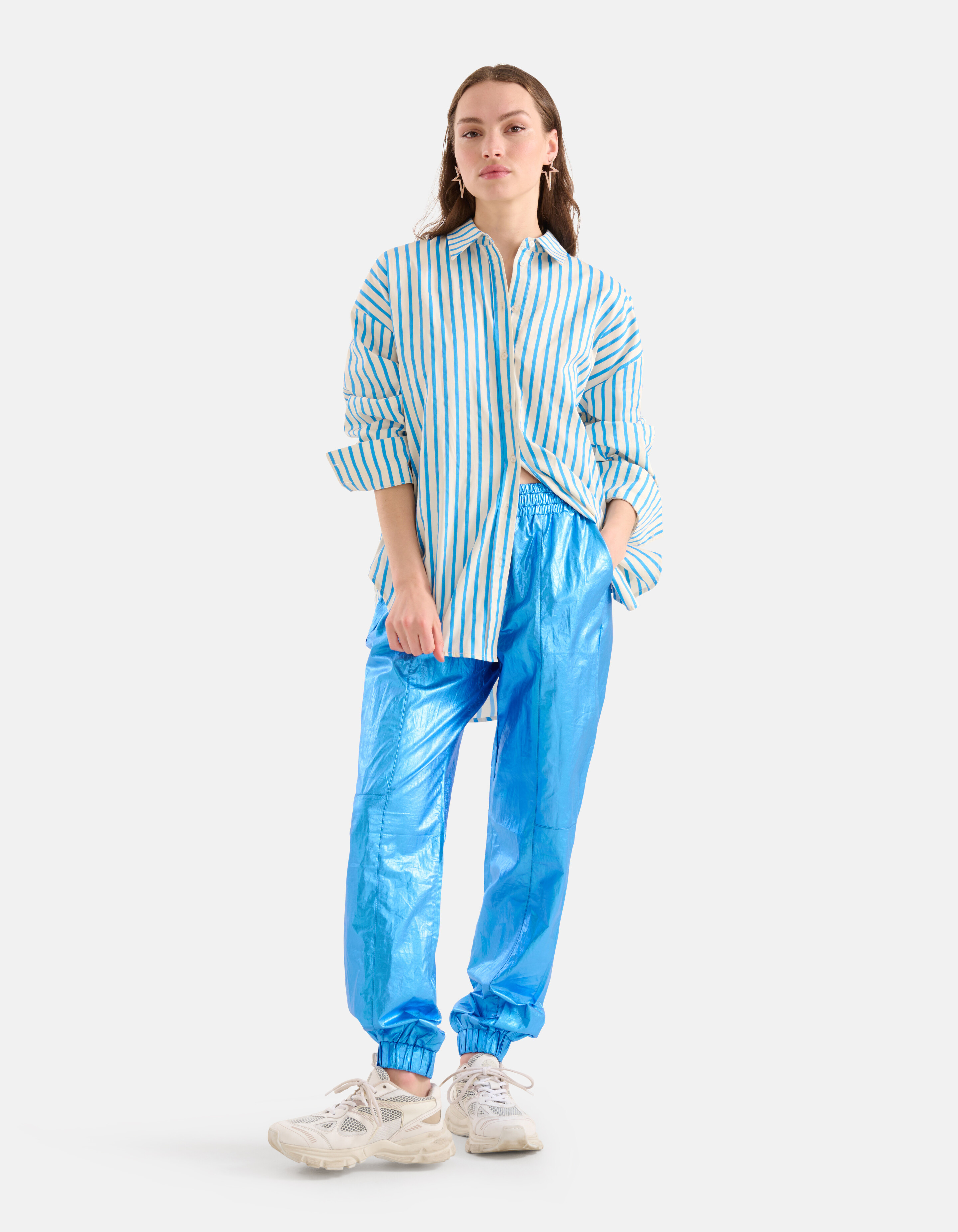 Pinstripe Blouse Blauw SHOEBY WOMEN