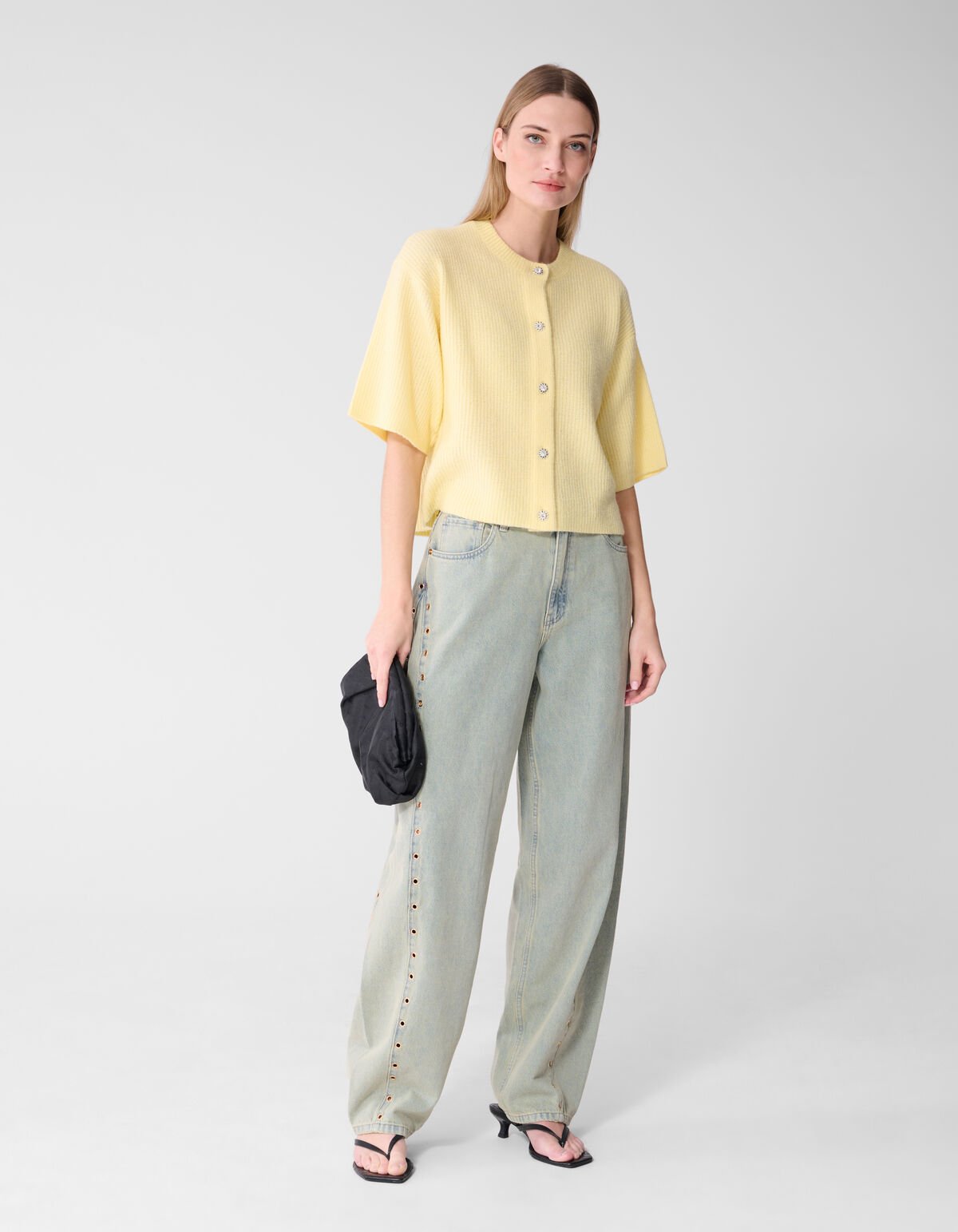 Korte Mouwen Vest Geel SHOEBY WOMEN