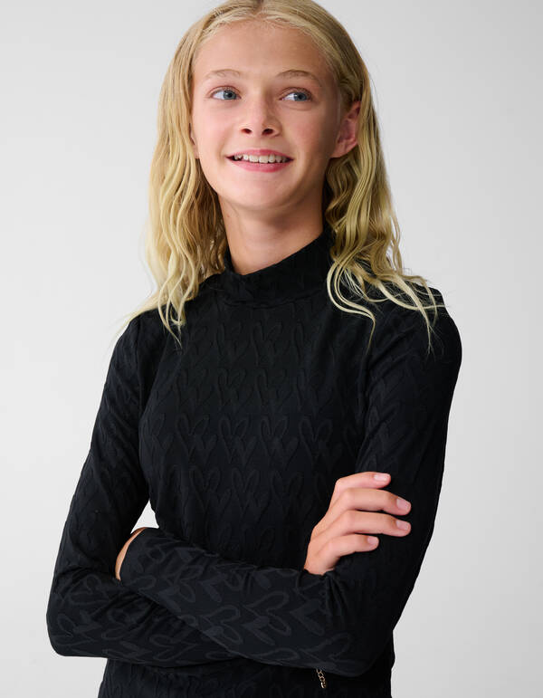 All-Over Heart Top Zwart SHOEBY GIRLS