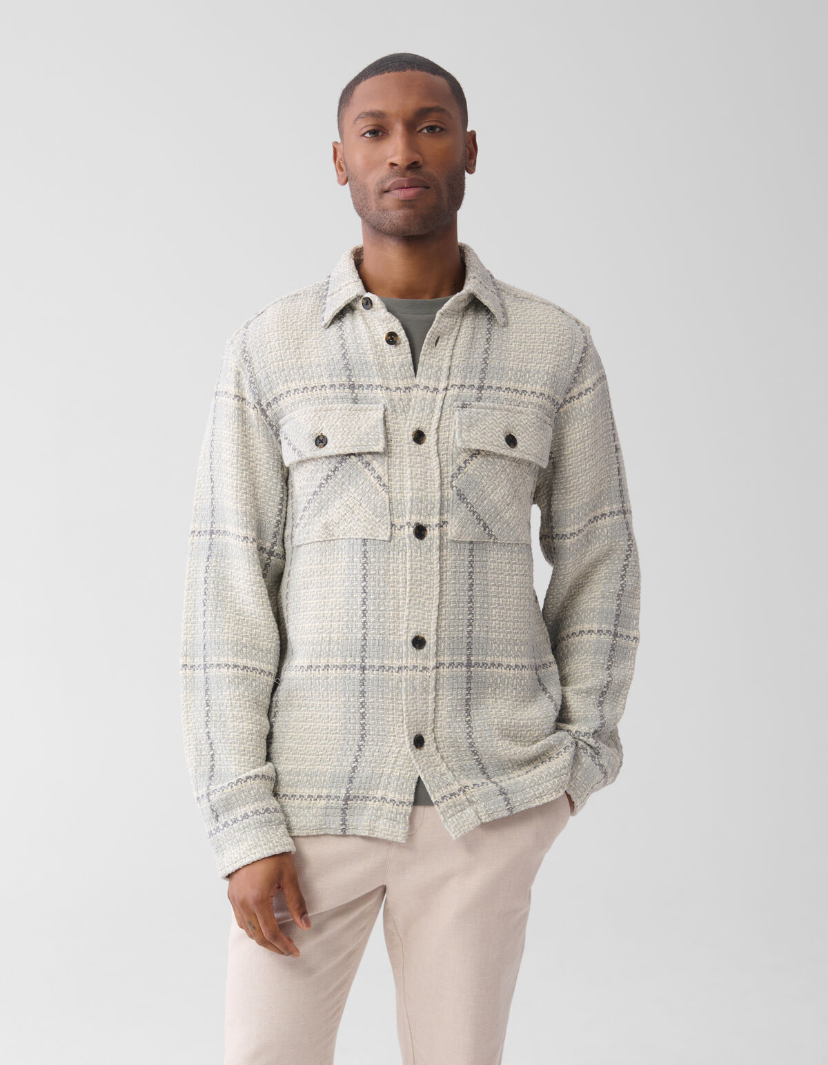 Ruiten Overshirt Gebroken Wit SHOEBY MEN