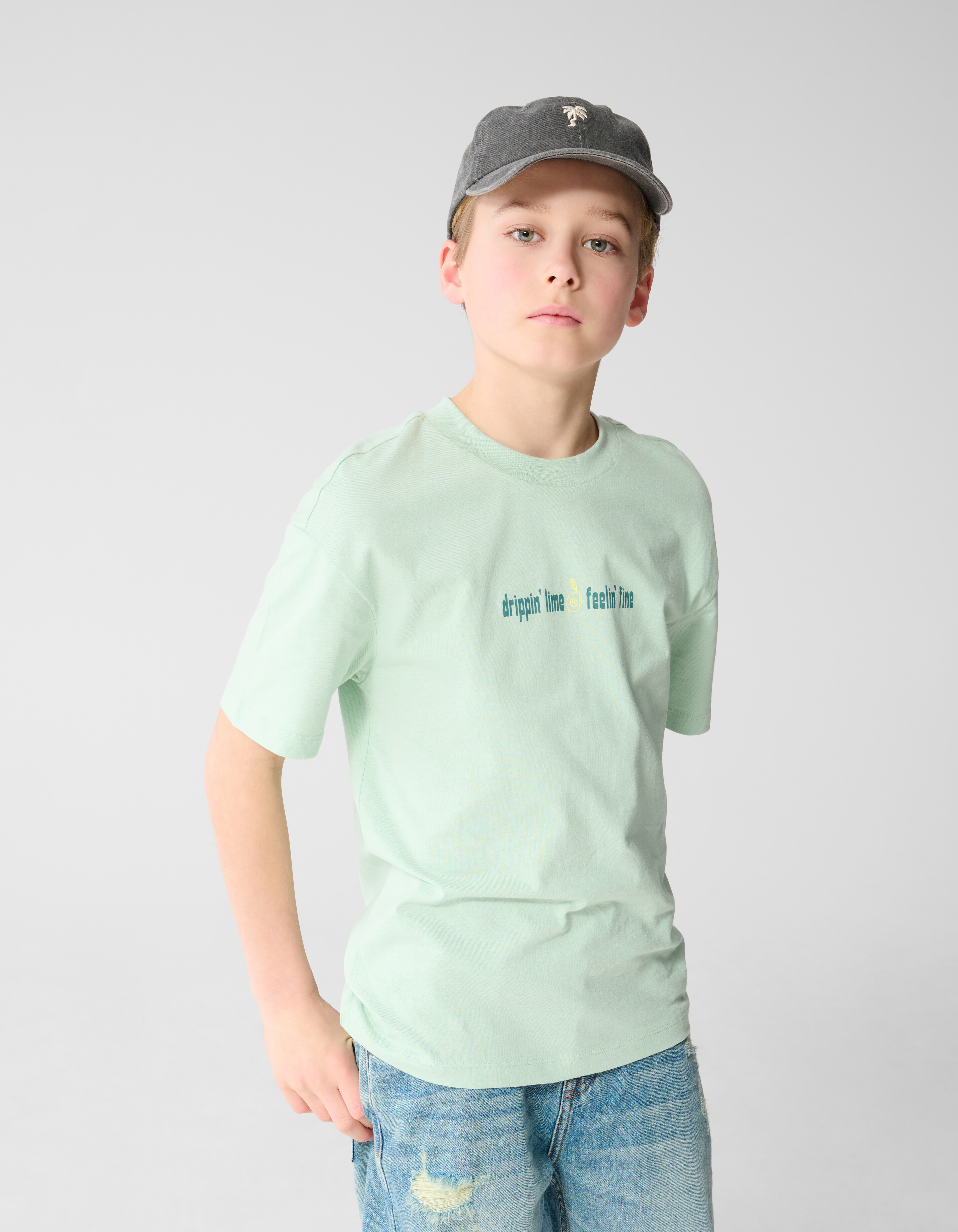 Dripping Artwork T-shirt Lichtgroen SHOEBY BOYS