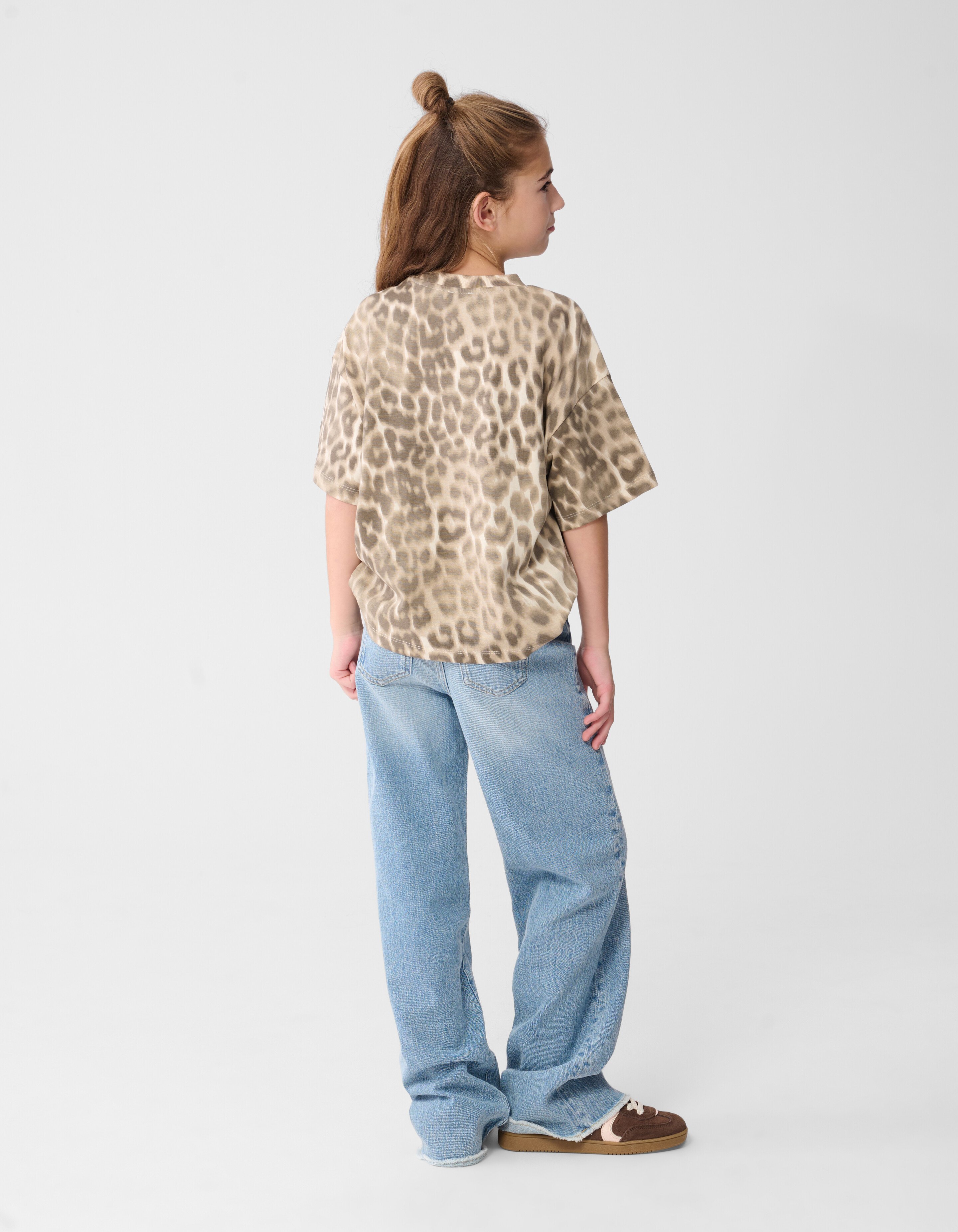Oversized Leopard T-shirt Lichtbruin SHOEBY GIRLS