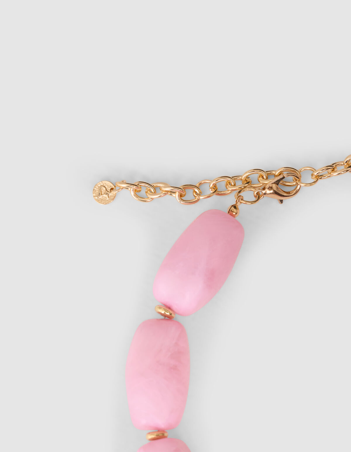 Beaded Heart Ketting Goud/Roze SHOEBY ACCESSOIRES