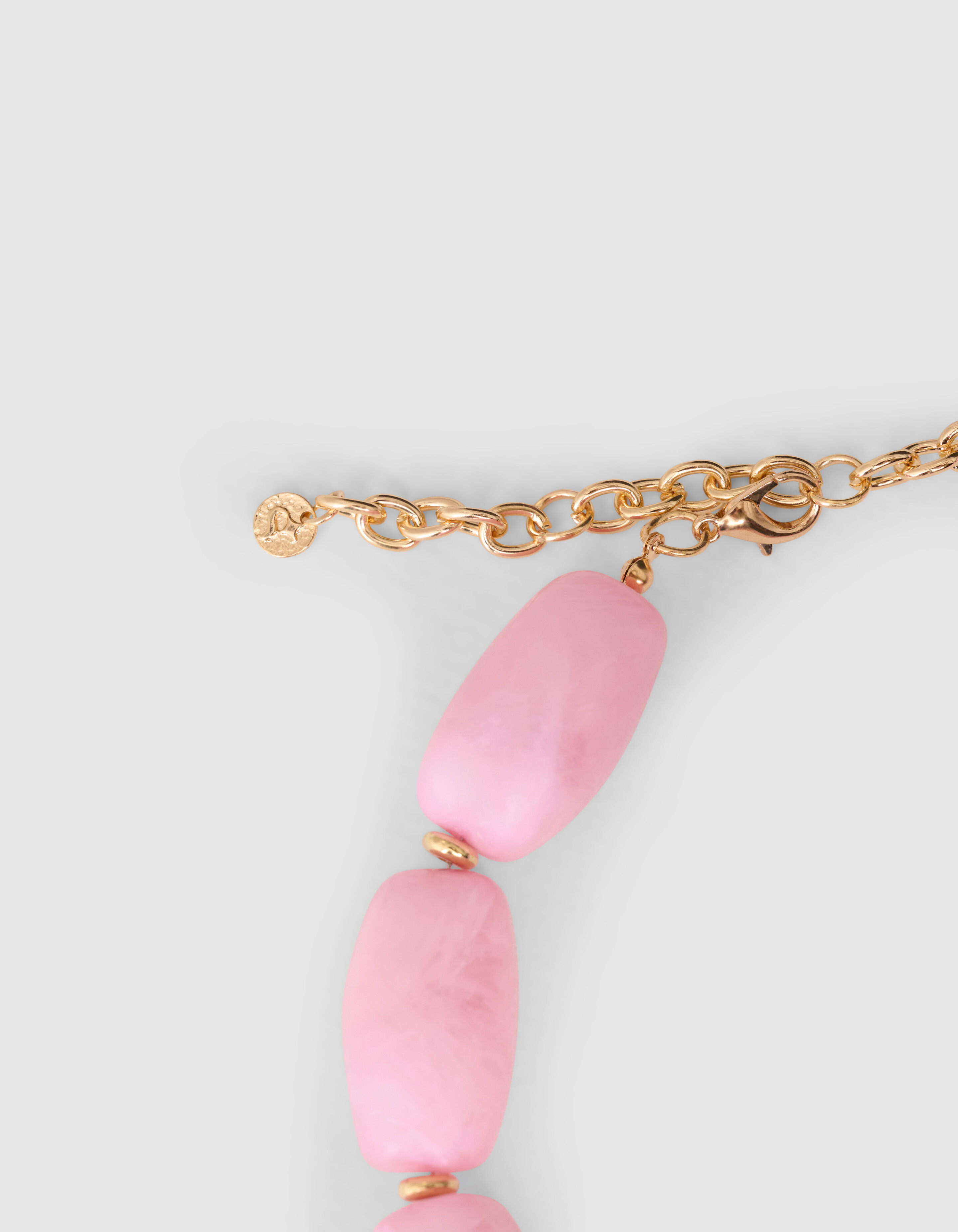 Beaded Heart Ketting Goud/Roze SHOEBY ACCESSOIRES