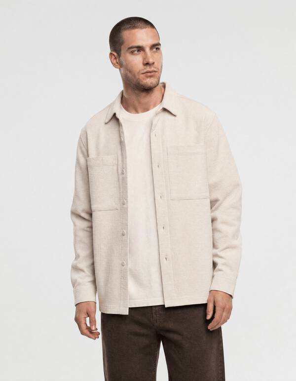 Block Jacquard Overshirt Lichtgrijs SHOEBY MEN