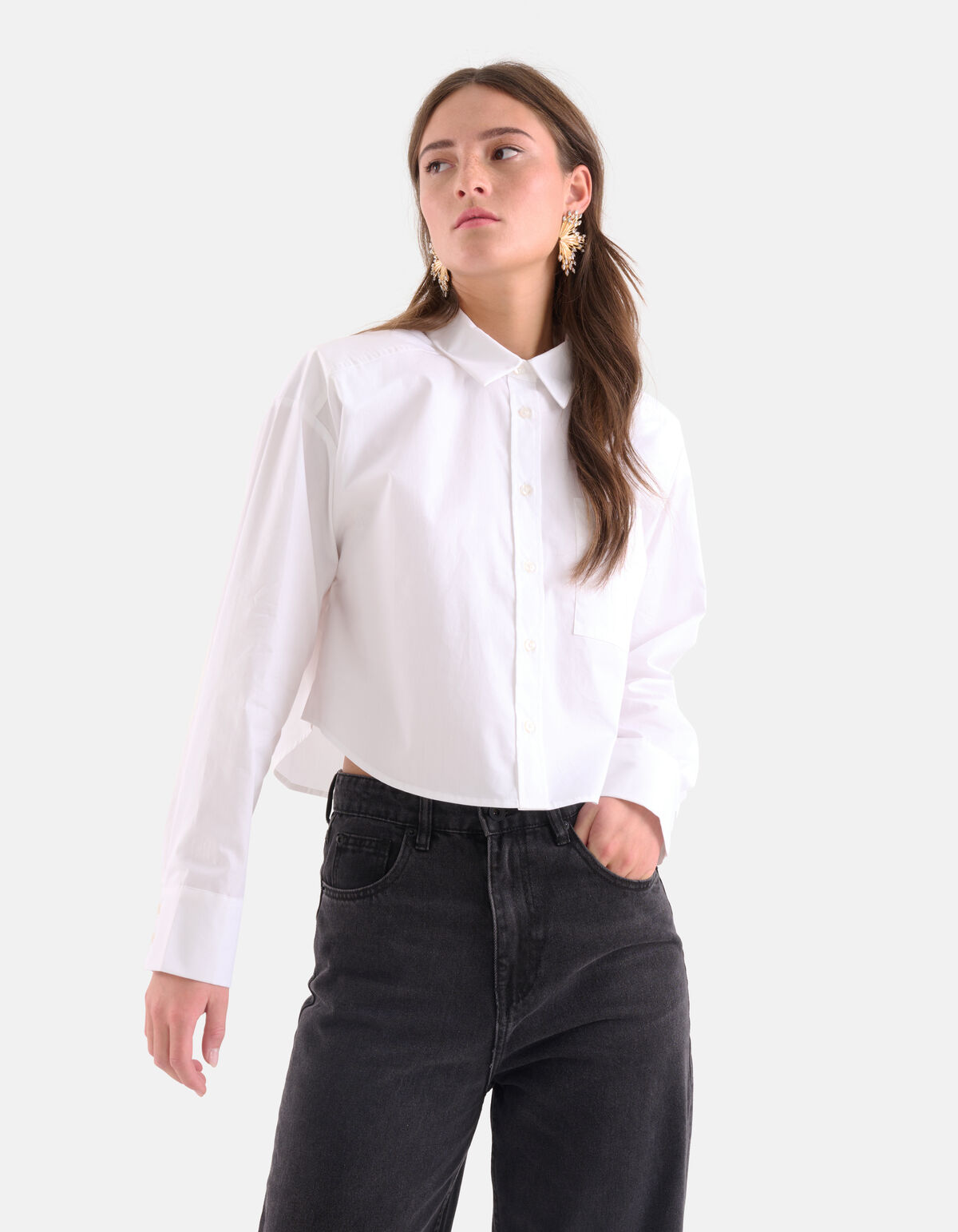 Cropped Blouse Wit SHOEBY WOMEN