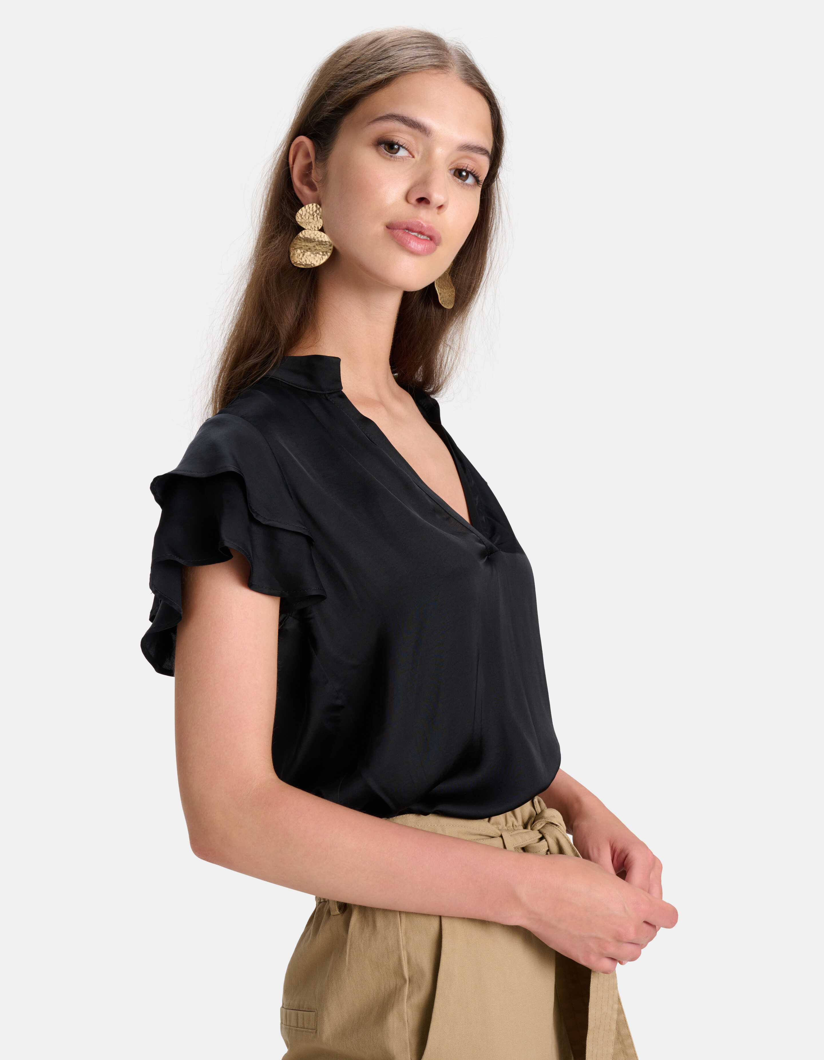 Ruffle Top Zwart SHOEBY WOMEN
