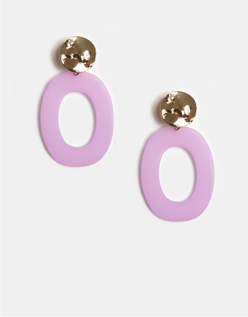 Lila Oval Oorbellen