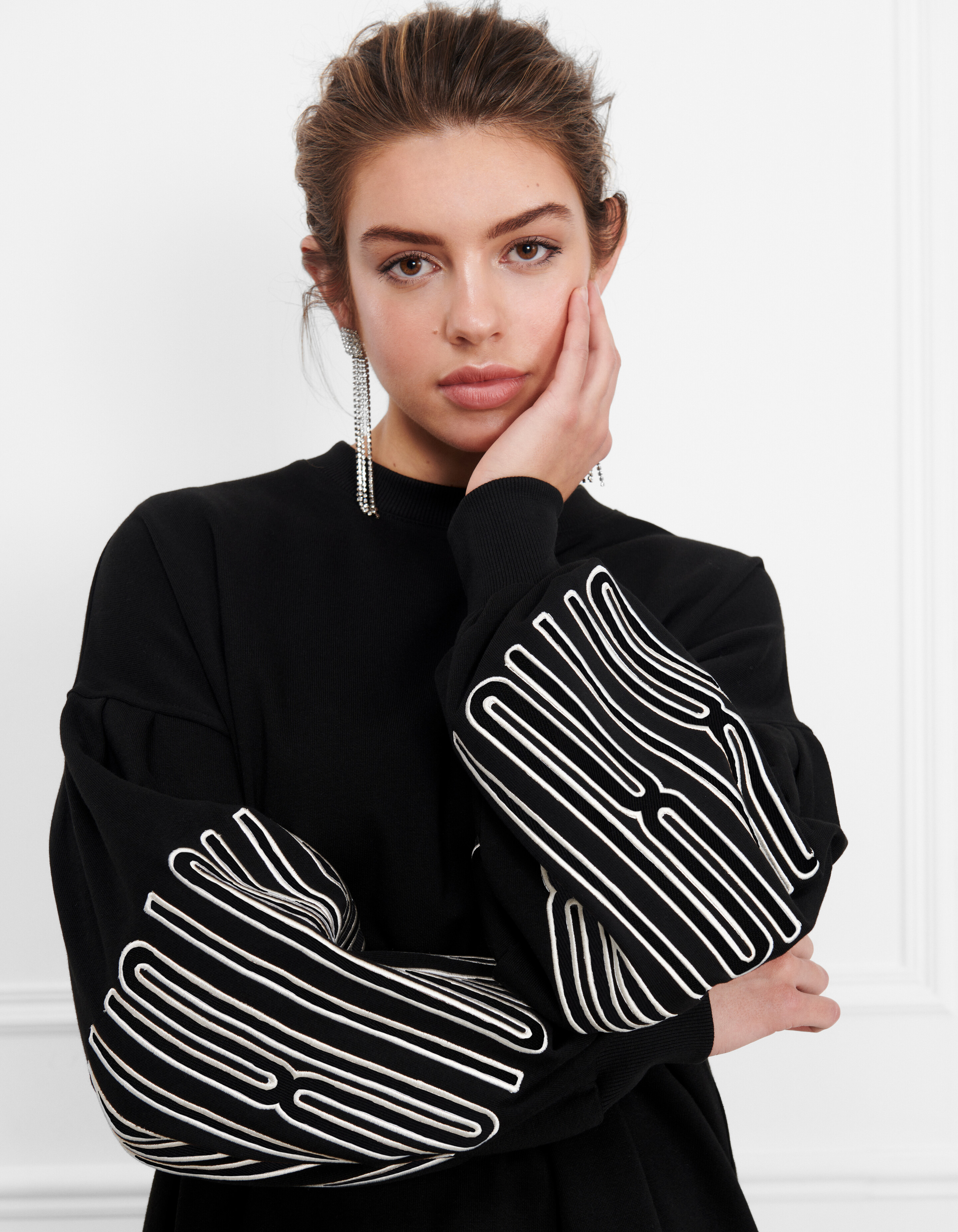Embroidery Sweater Zwart SHOEBY WOMEN