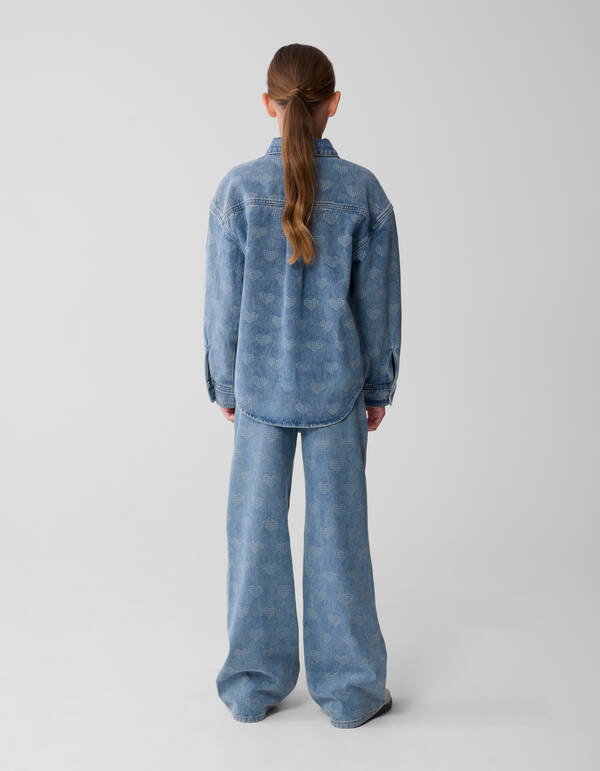 Heart Wide Leg Jeans Blauw SHOEBY GIRLS