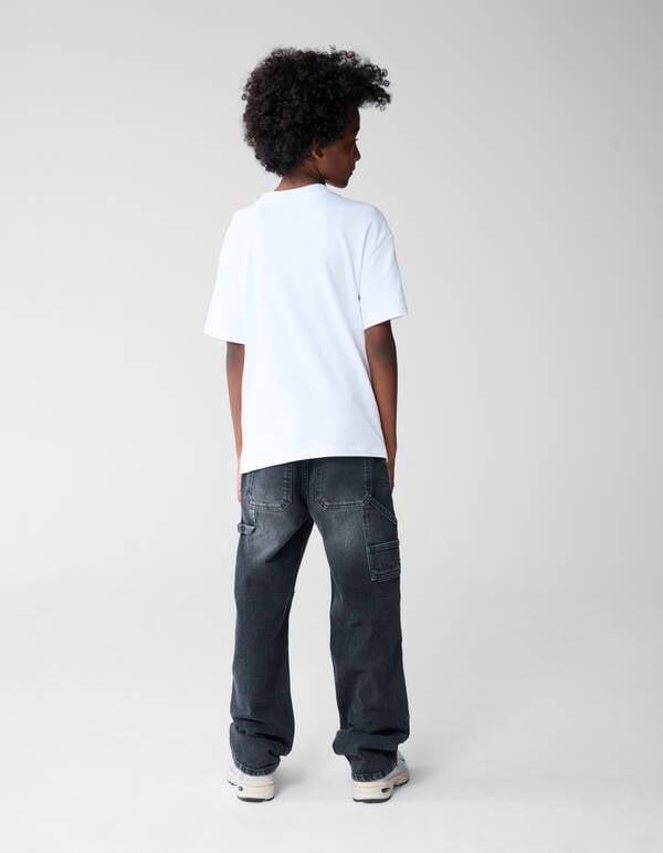 Carpenter Straight Fit Jeans Donkergrijs SHOEBY BOYS