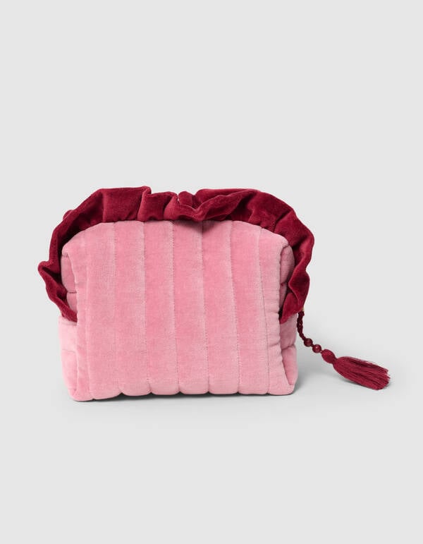 Velvet Make-Up Tas Lichtroze SHOEBY ACCESSOIRES