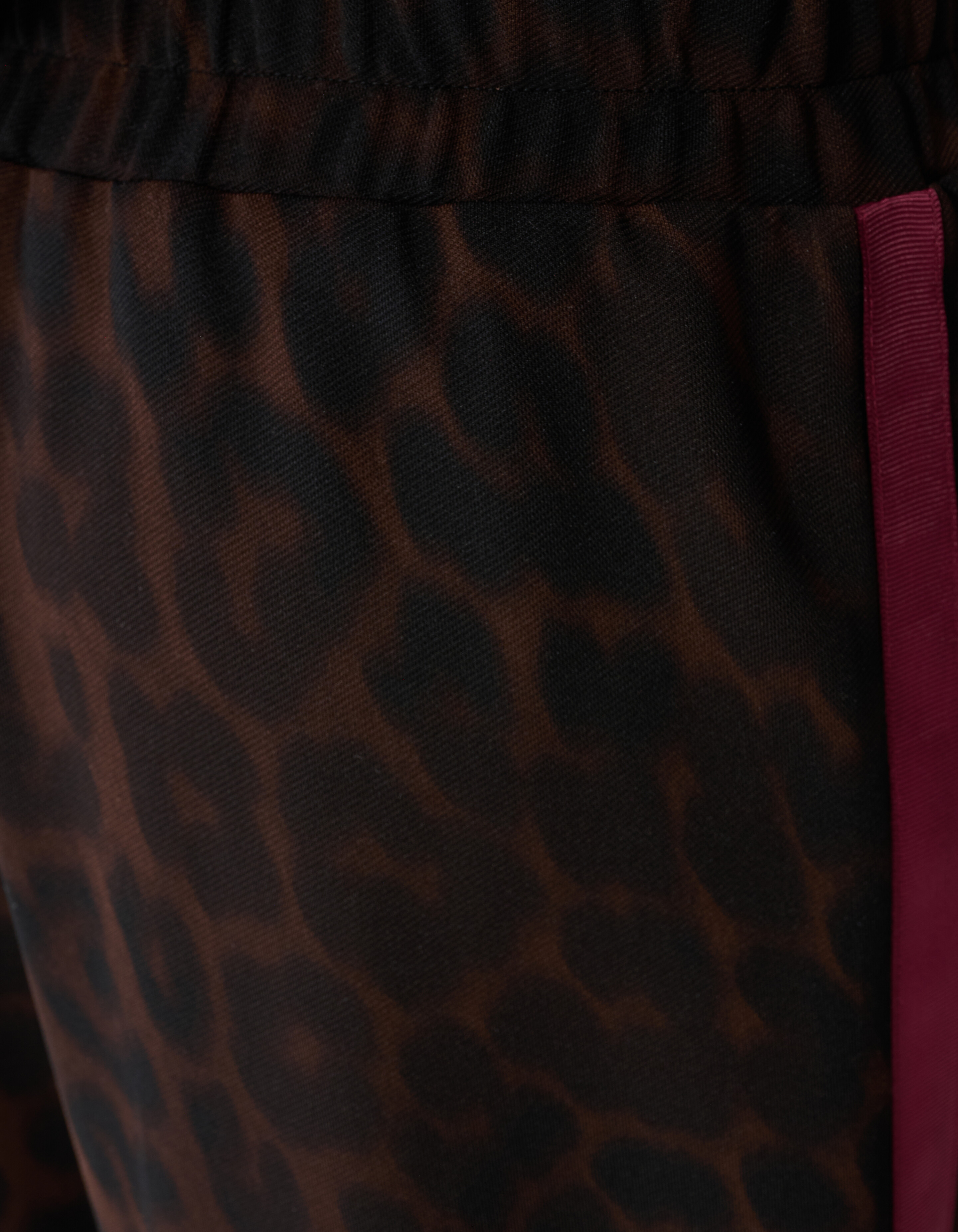 Leopard Stripe Wide Leg Fit Broek Donkerbruin SHOEBY GIRLS